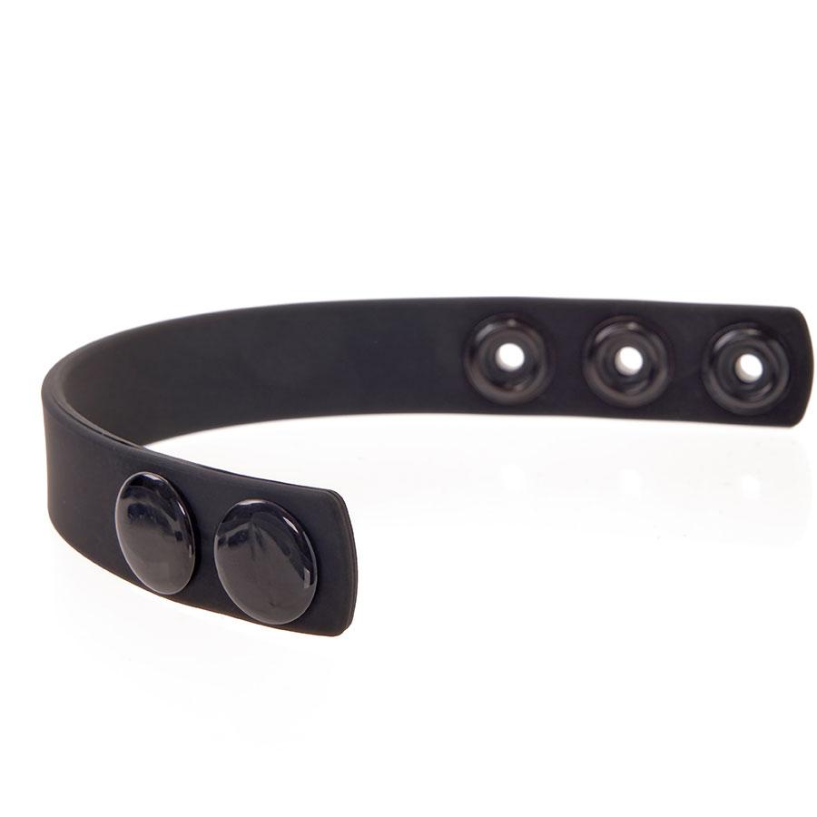 Quick 3 Snap Adjustable Black Silicone Cock Ring for Men、mySite、bottomscart