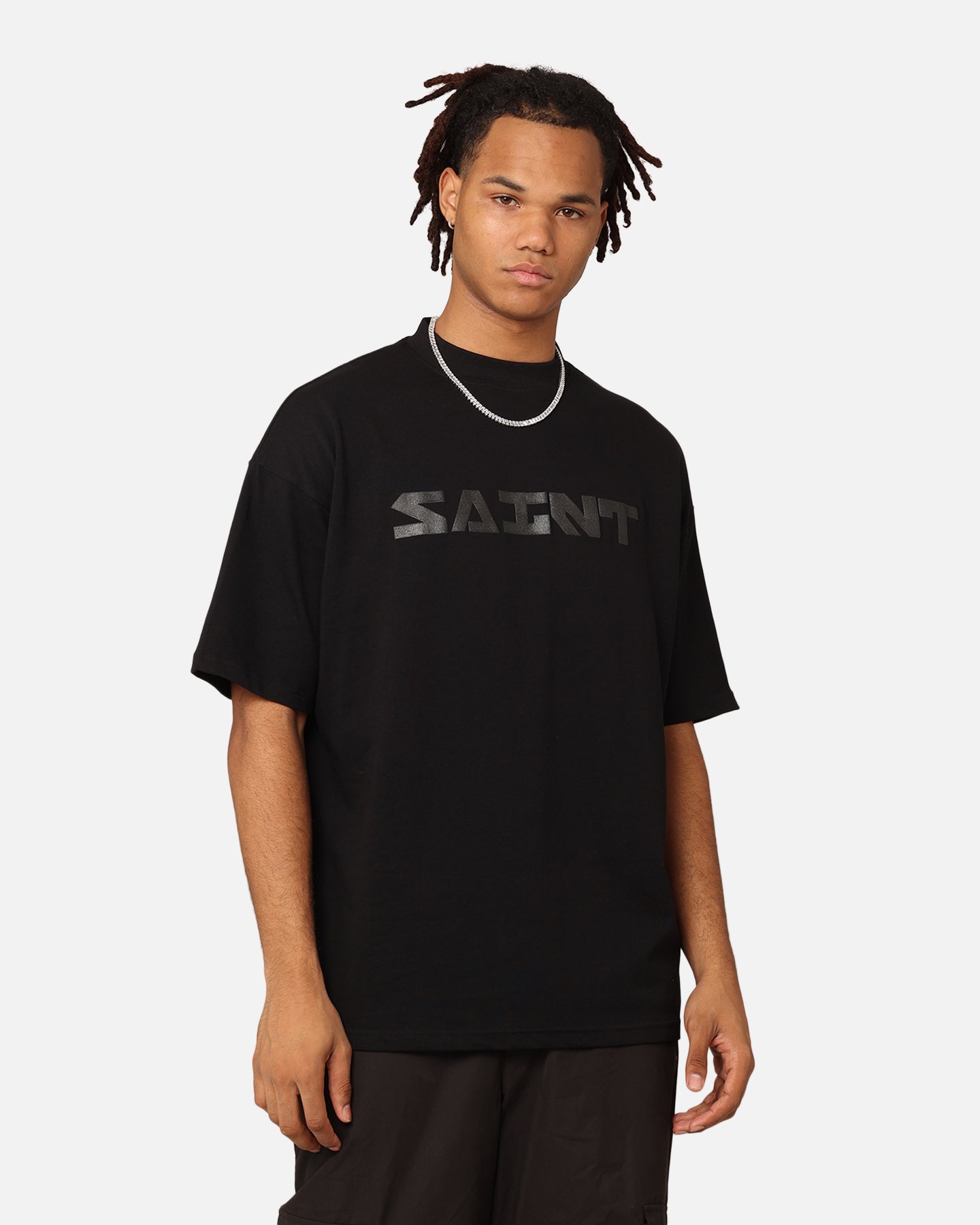 Saint Morta Scripture Mock Neck T-Shirt Black、mySite、zt4zffjzw