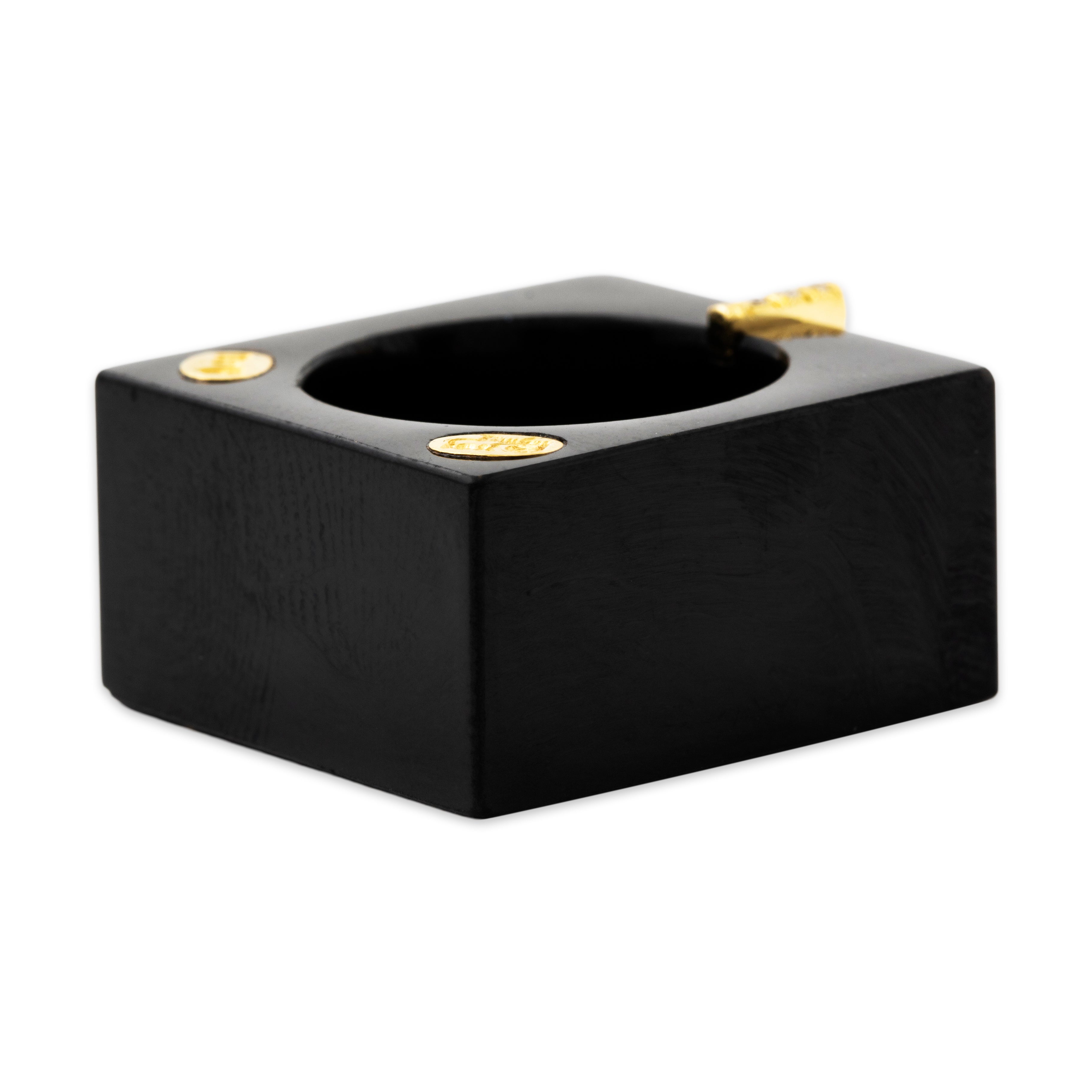 Vintage Henry Dunay 18k Yellow Gold Black Jade .496cttw Diamond Ring 6.75、mySite、hinf8tx79