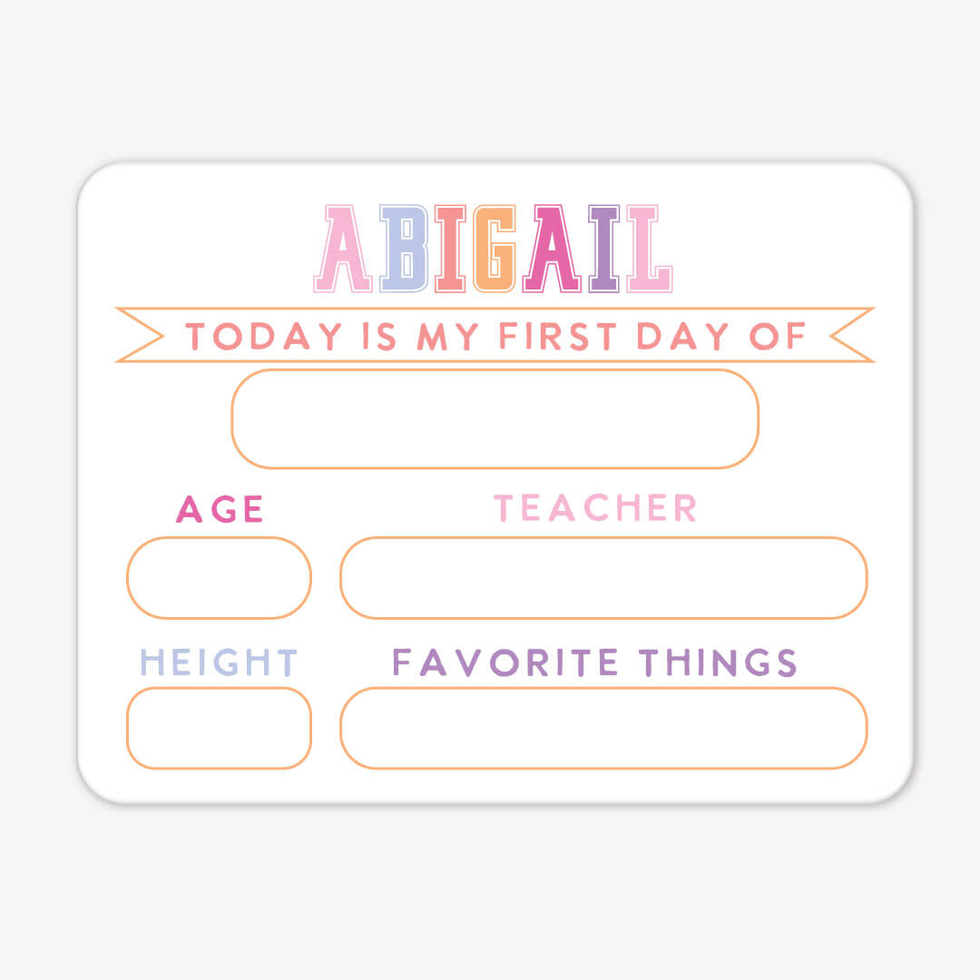  Kids Personalized Whiteboard | First Day Of - Varsity、mySite、layawaytickets