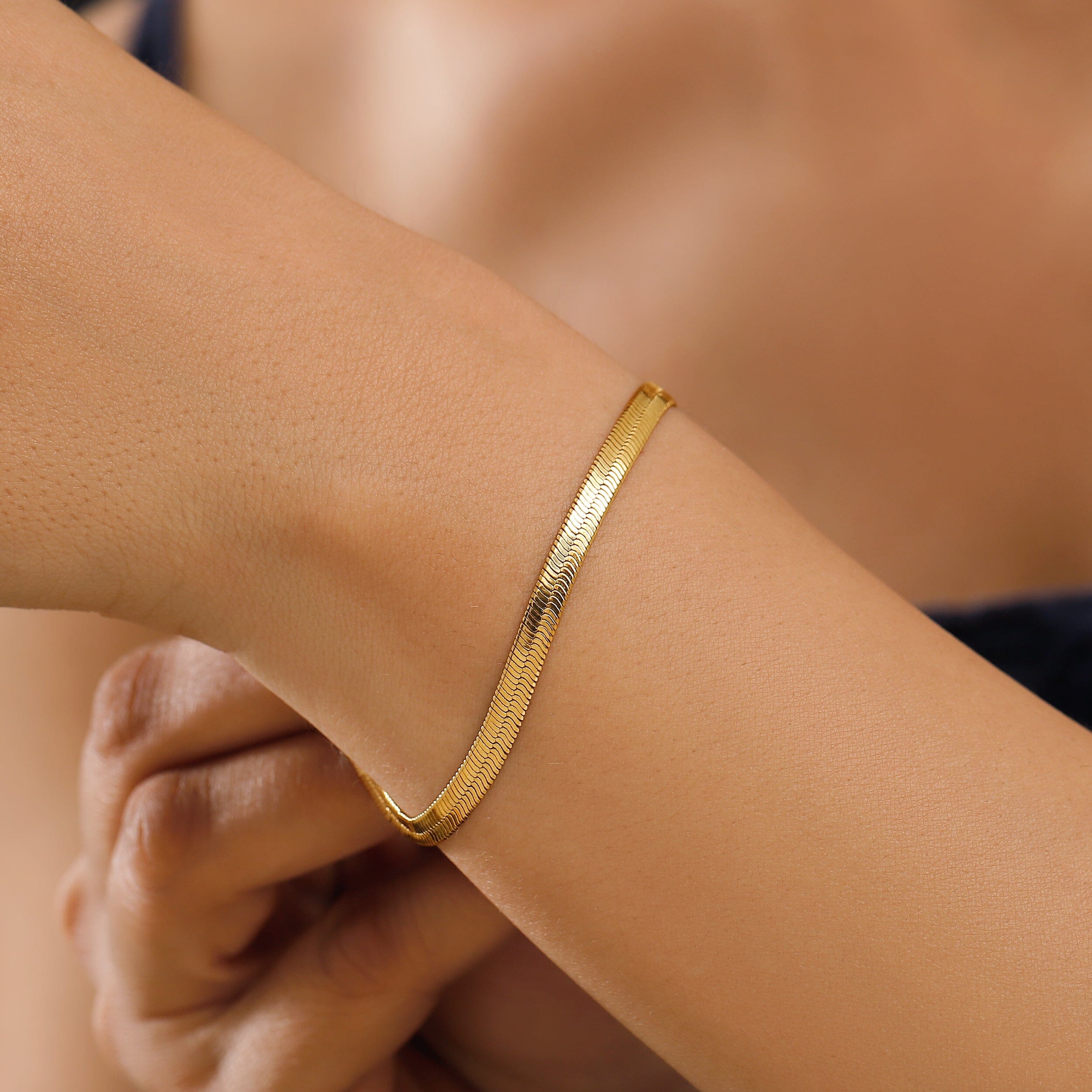 Plain Metal Wristlet - Herringbone Bracelet、mySite、hinf8tx79