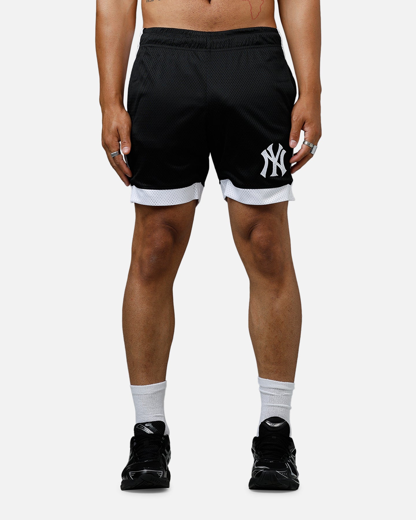 New Era New York Yankees Sport Class Shorts Black/White、mySite、zt4zffjzw