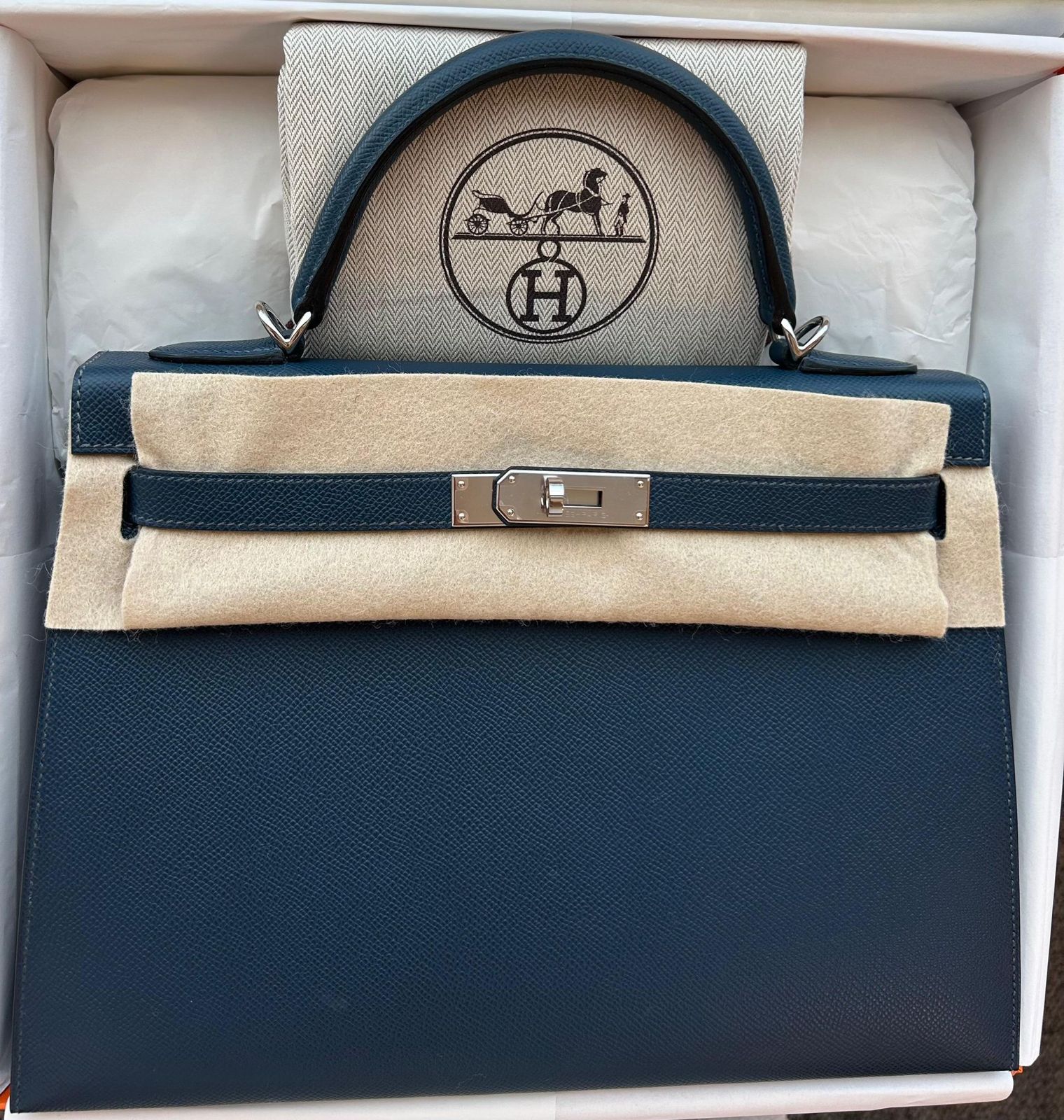 Hermès Kelly 32 bleu de Prusse Epsom phw W、mySite、garminoutage.com