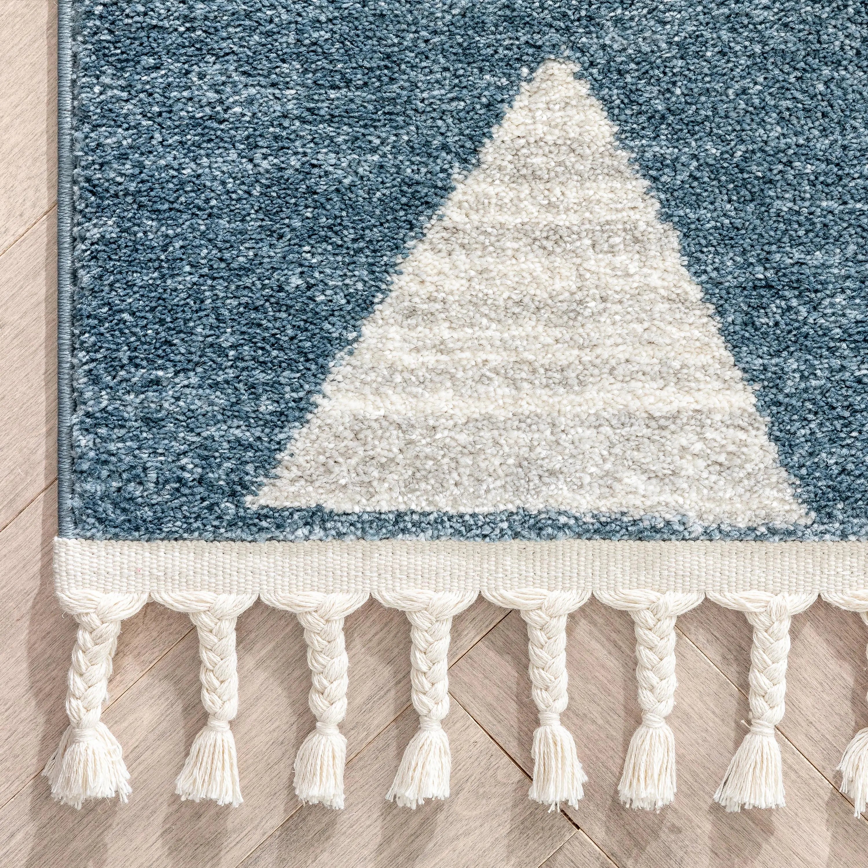 Triangles Modern Geometric Pattern Blue Kids Rug、mySite、gigharbornorthrealestate