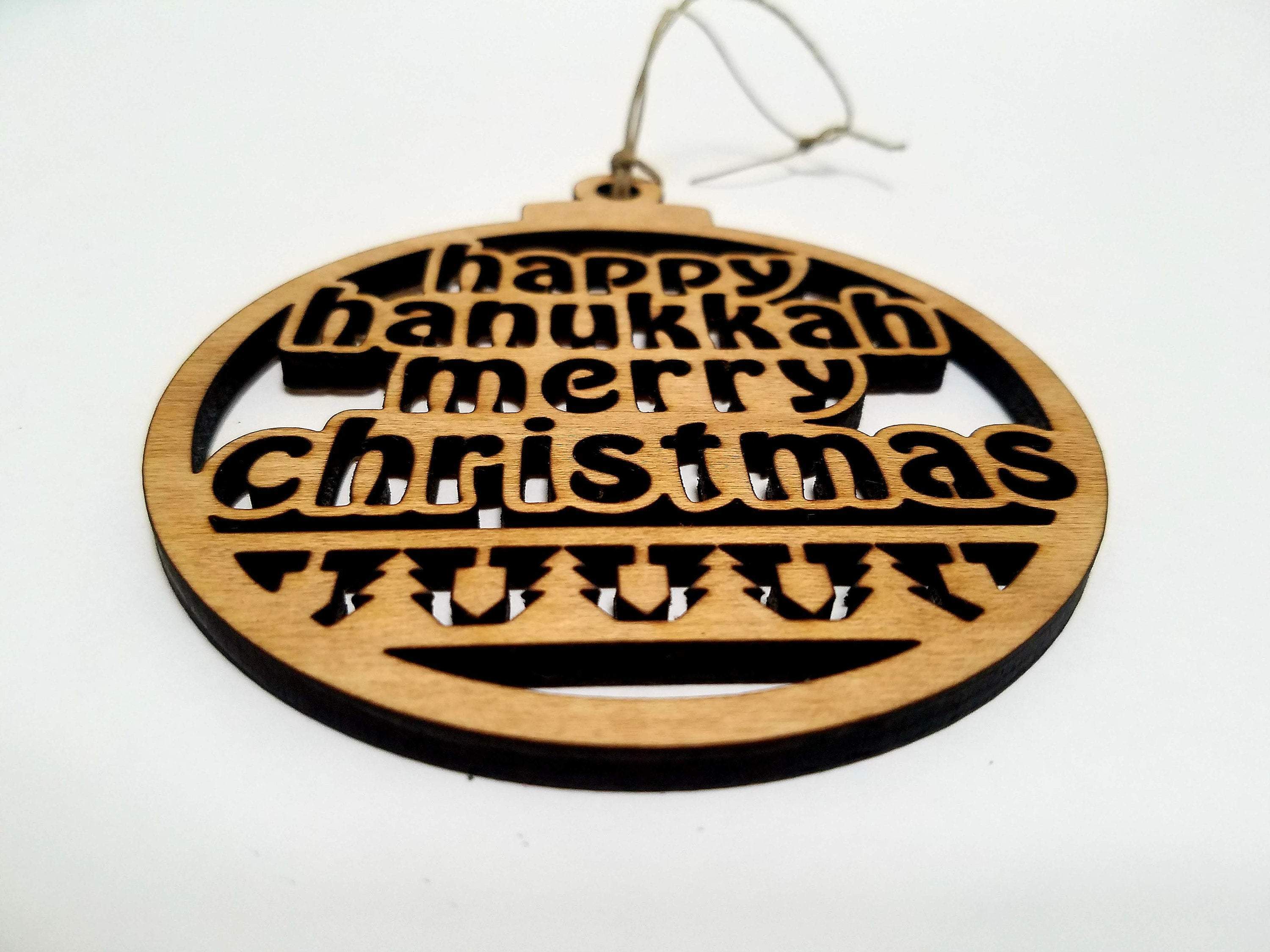 Happy Hanukkah Merry Christmas Ornament、mySite、topwebapps