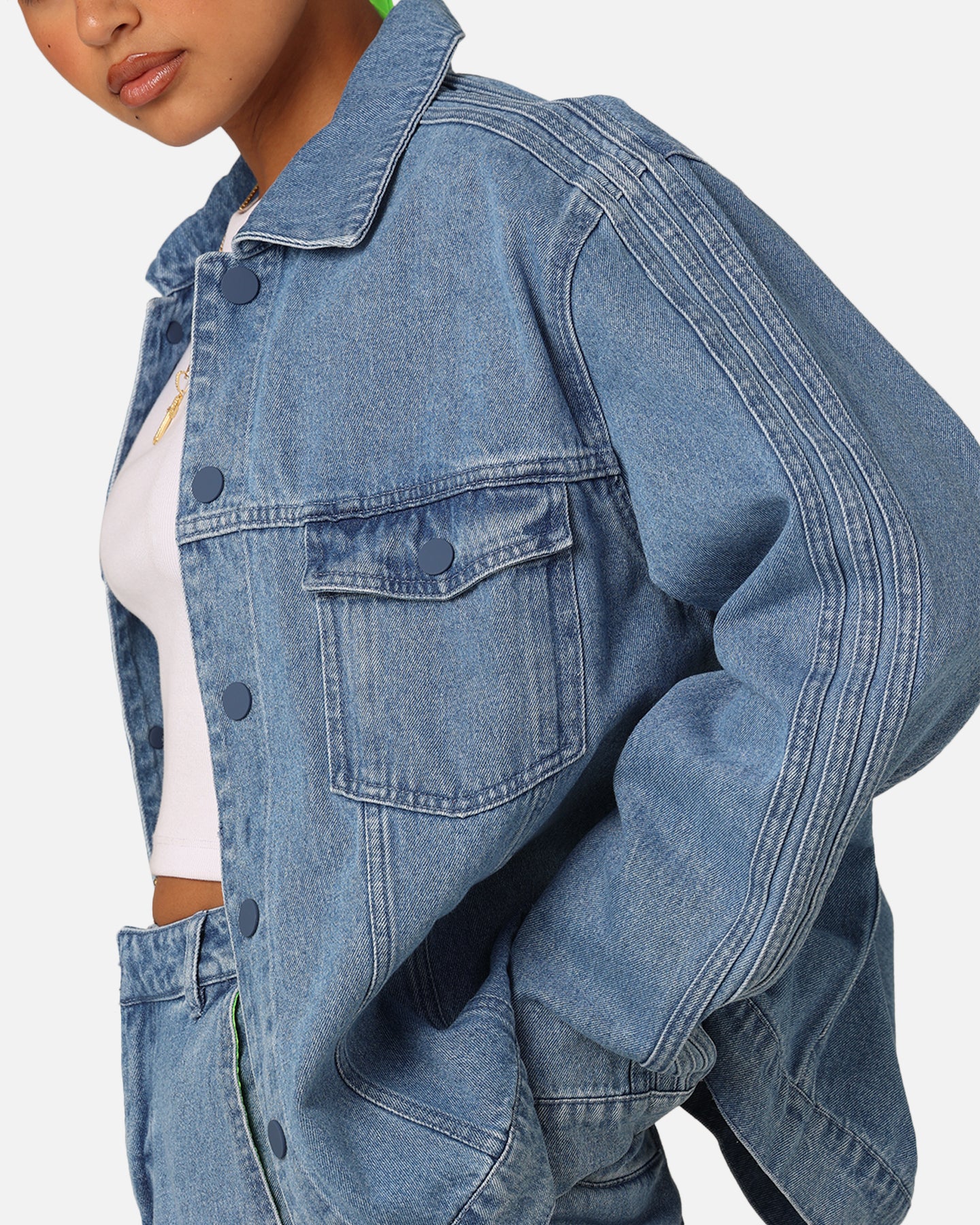 Adidas X KSENIASCHNAIDER Women's 3-Stripes Jacket Light Denim、mySite、zt4zffjzw