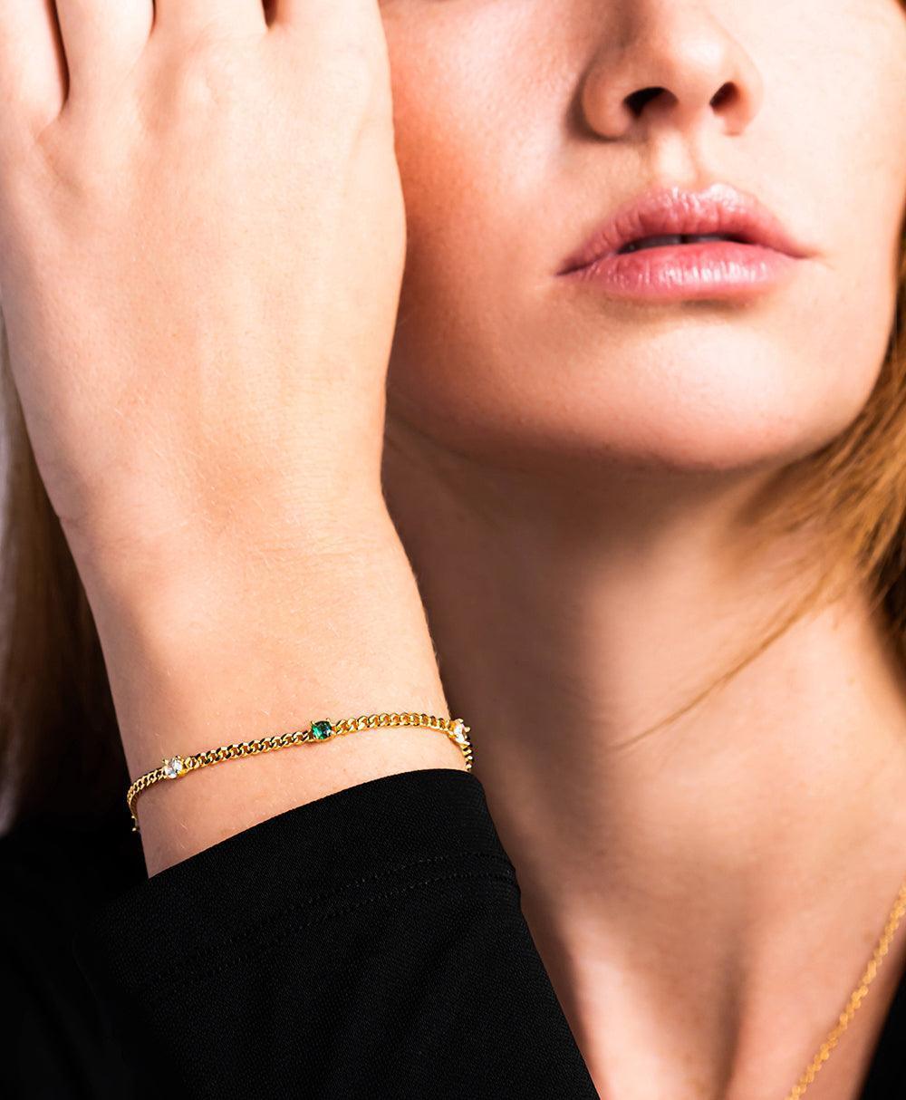  Birthstone Bracelet May 18ct Gold Plated