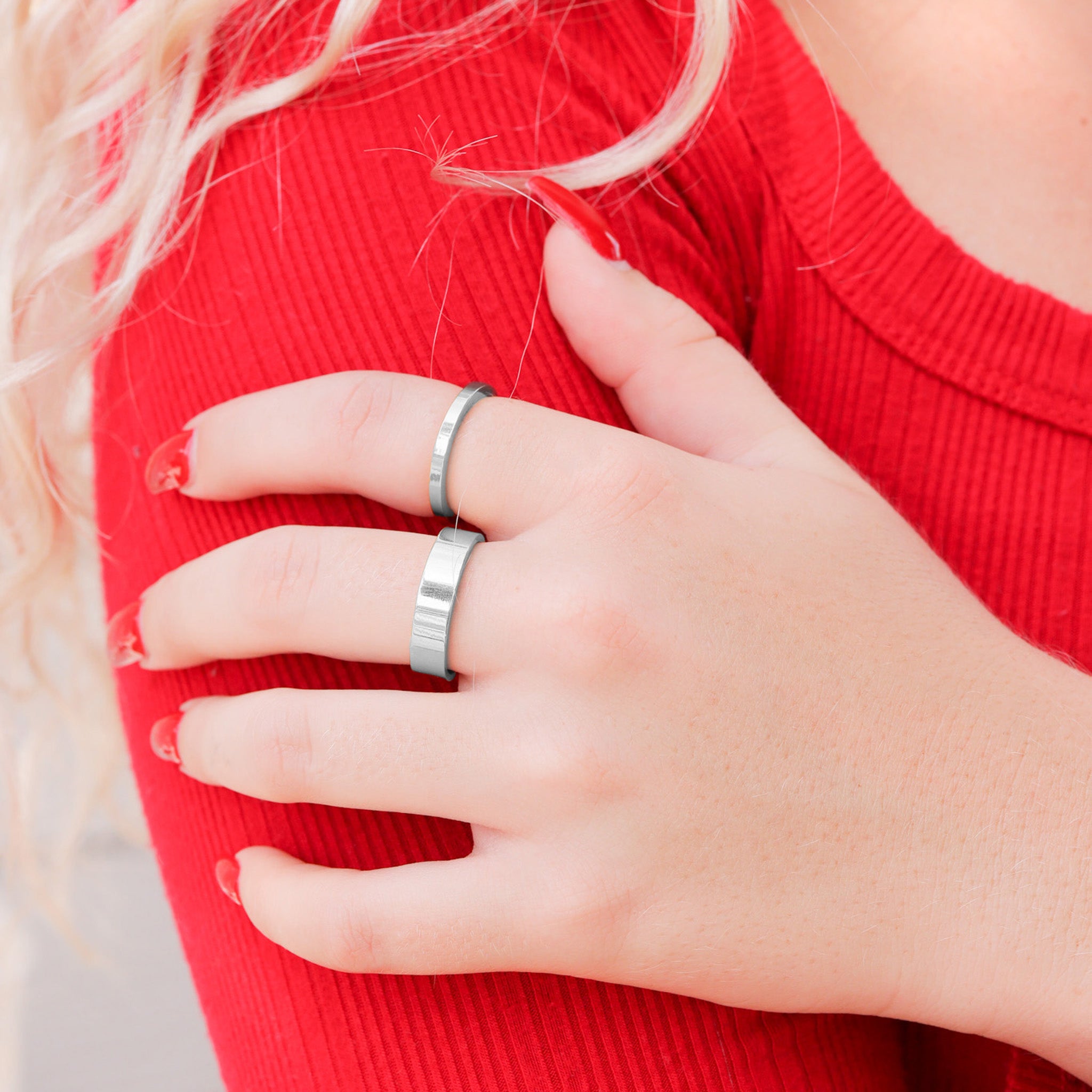 Stainless Steel Polished Flat Blank Ring / CFR7021、mySite、dreamappss