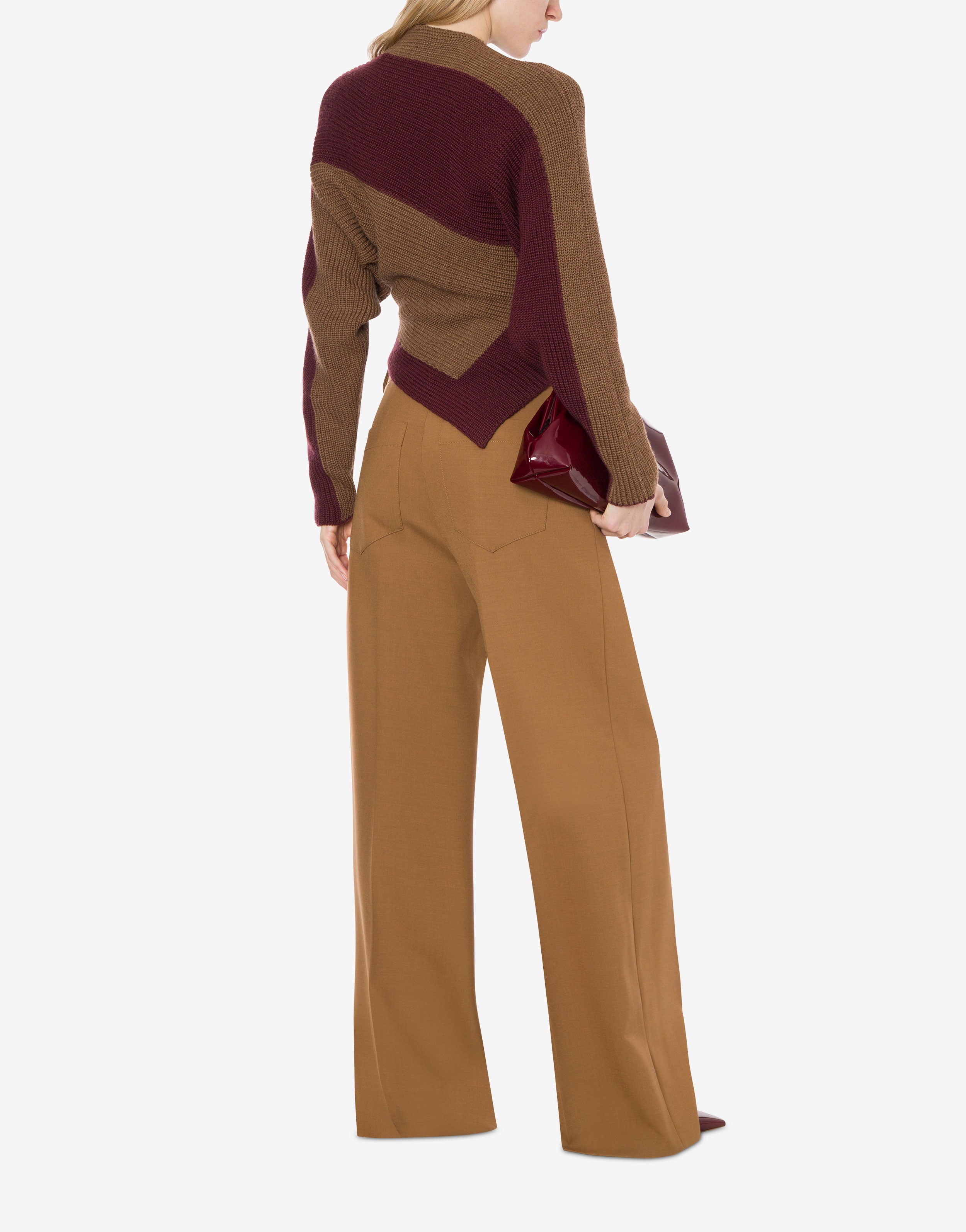 Maglione asimmetrico in misto lana bicolor、mySite、aoinhome