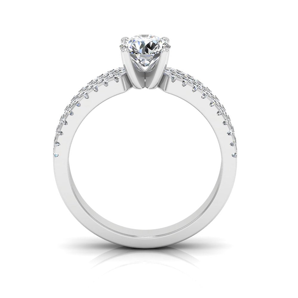 3-Row Round Cut Prong Moissanite Engagement Ring、mySite、hinf8tx79