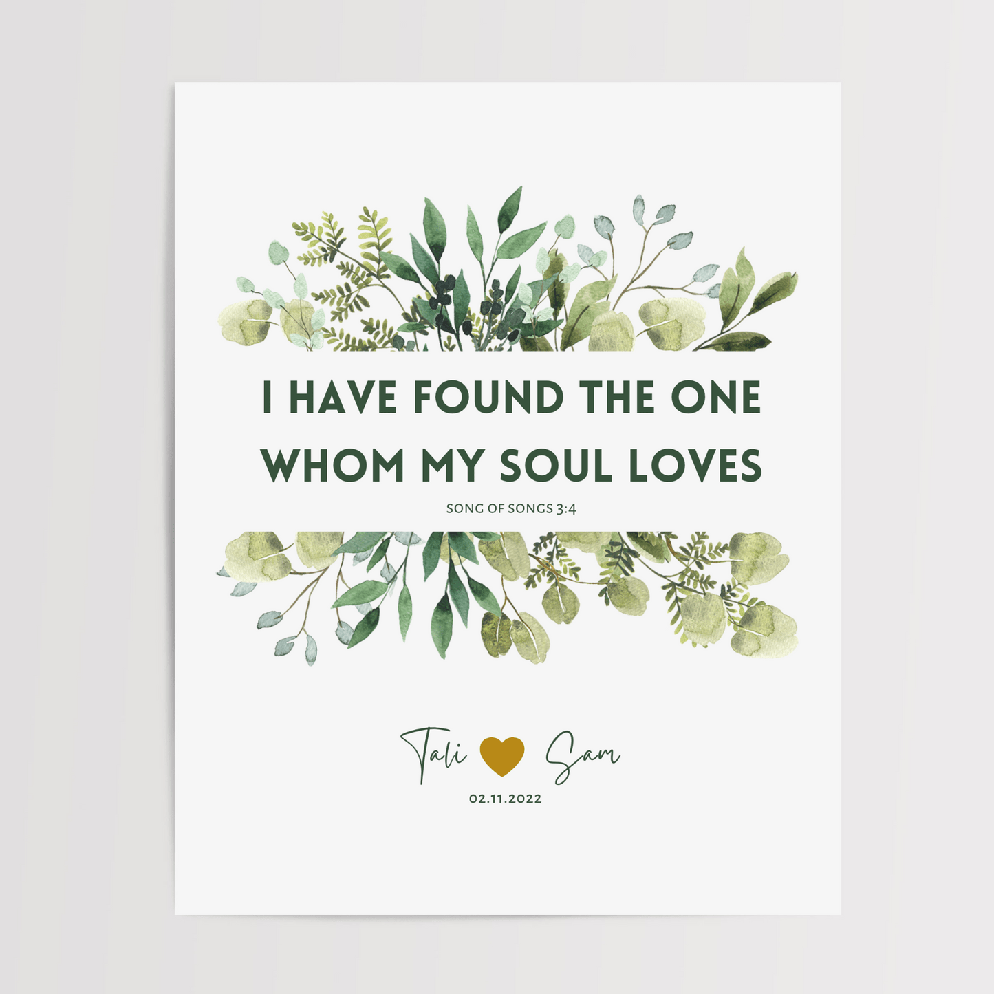 Personalized Wedding Gift Print - Song of Solomon 3:4、mySite、topwebapps