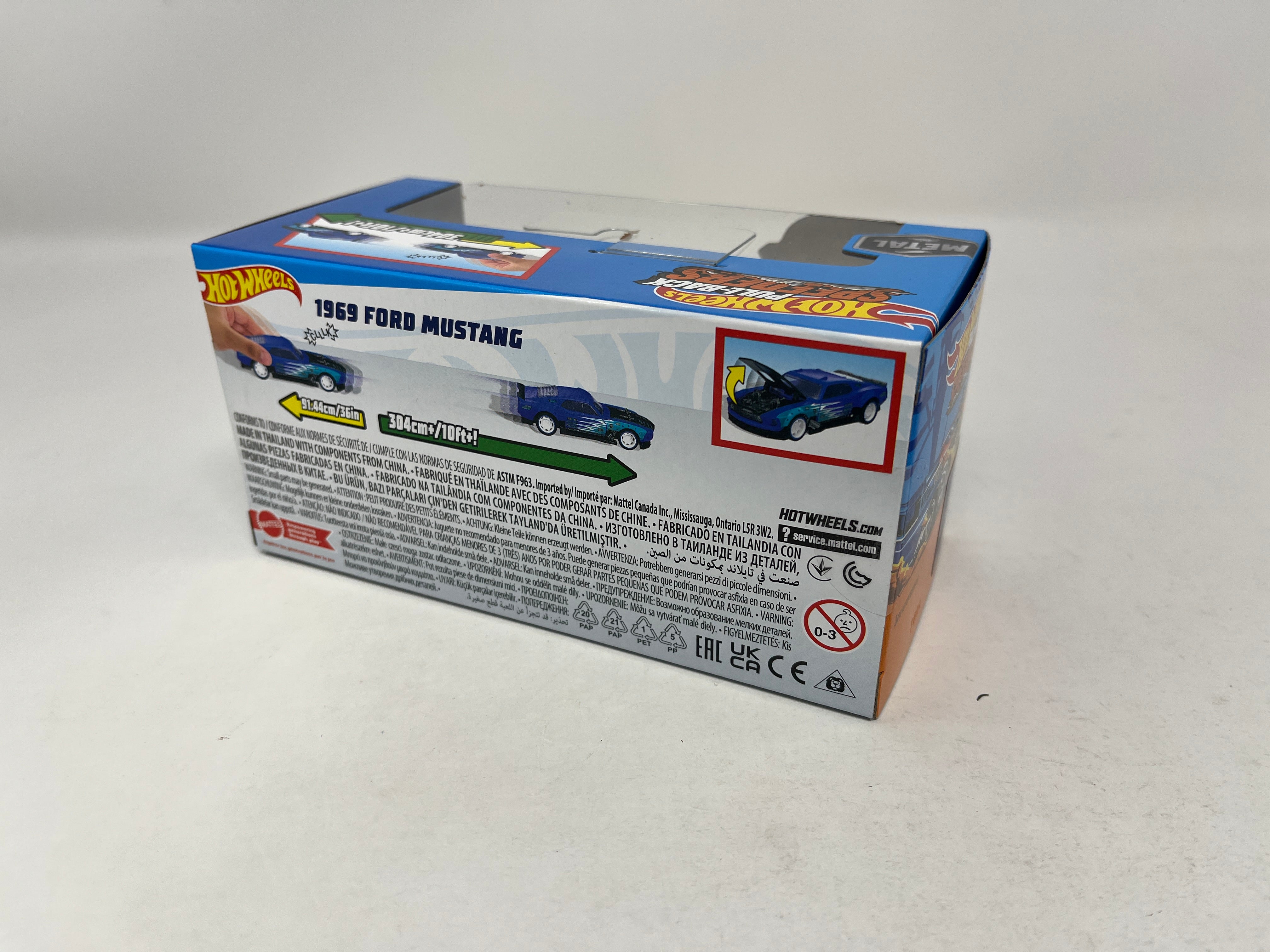 1969 Ford Mustang * BLUE * 2024 Hot Wheels Pull-Back Speeders 1:43 scale Case F、mySite、hgirdovlk