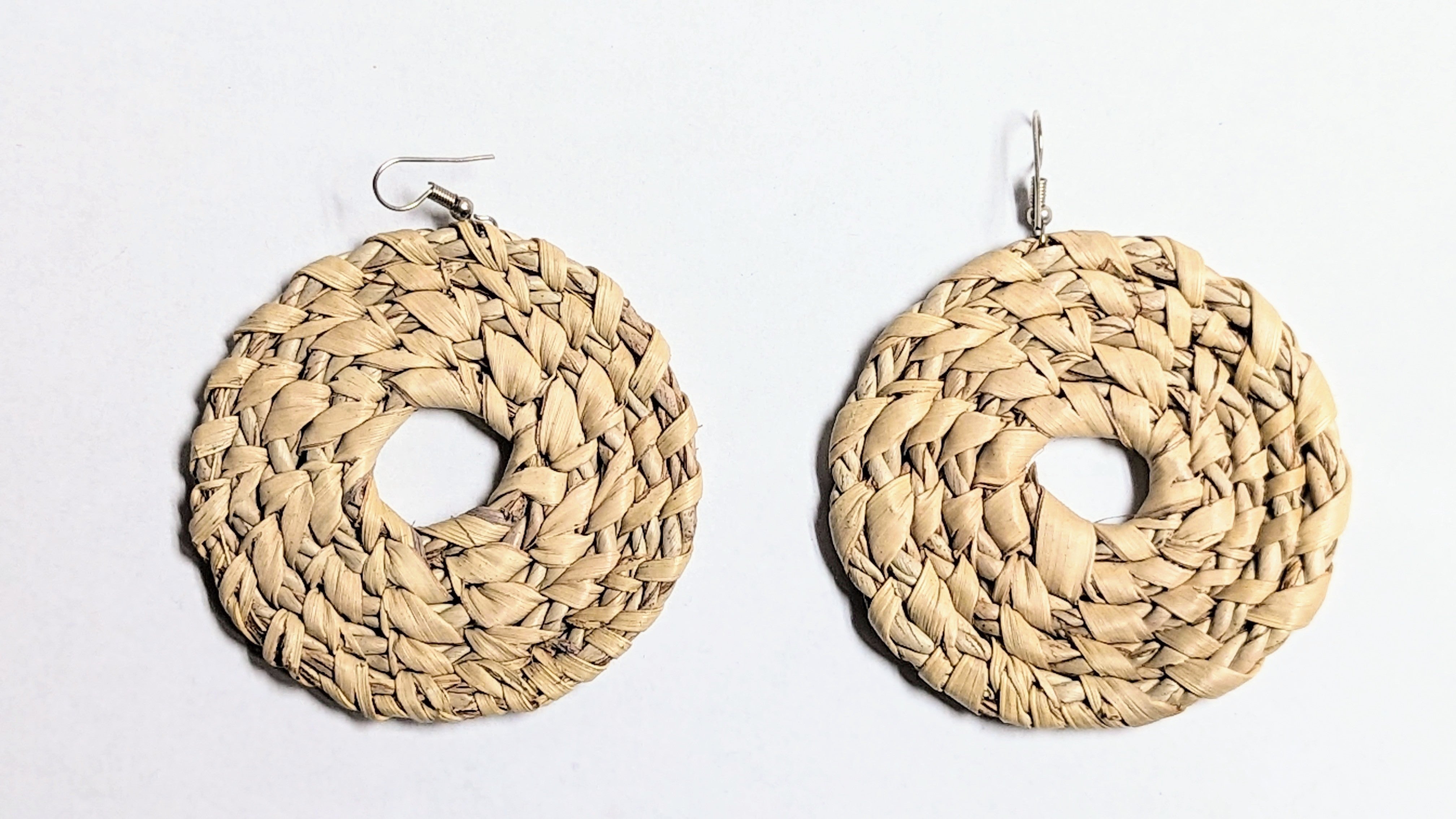 Okaikor Tan African Raffia Palm hook Earrings-DPJTARE6、mySite、solidvoid