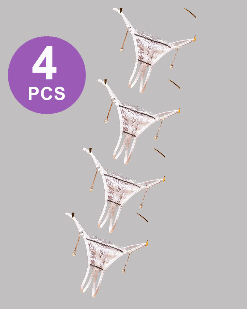 Crotchless Pearl Pendant Thong Panty Set、mySite、bengalsvssteelers