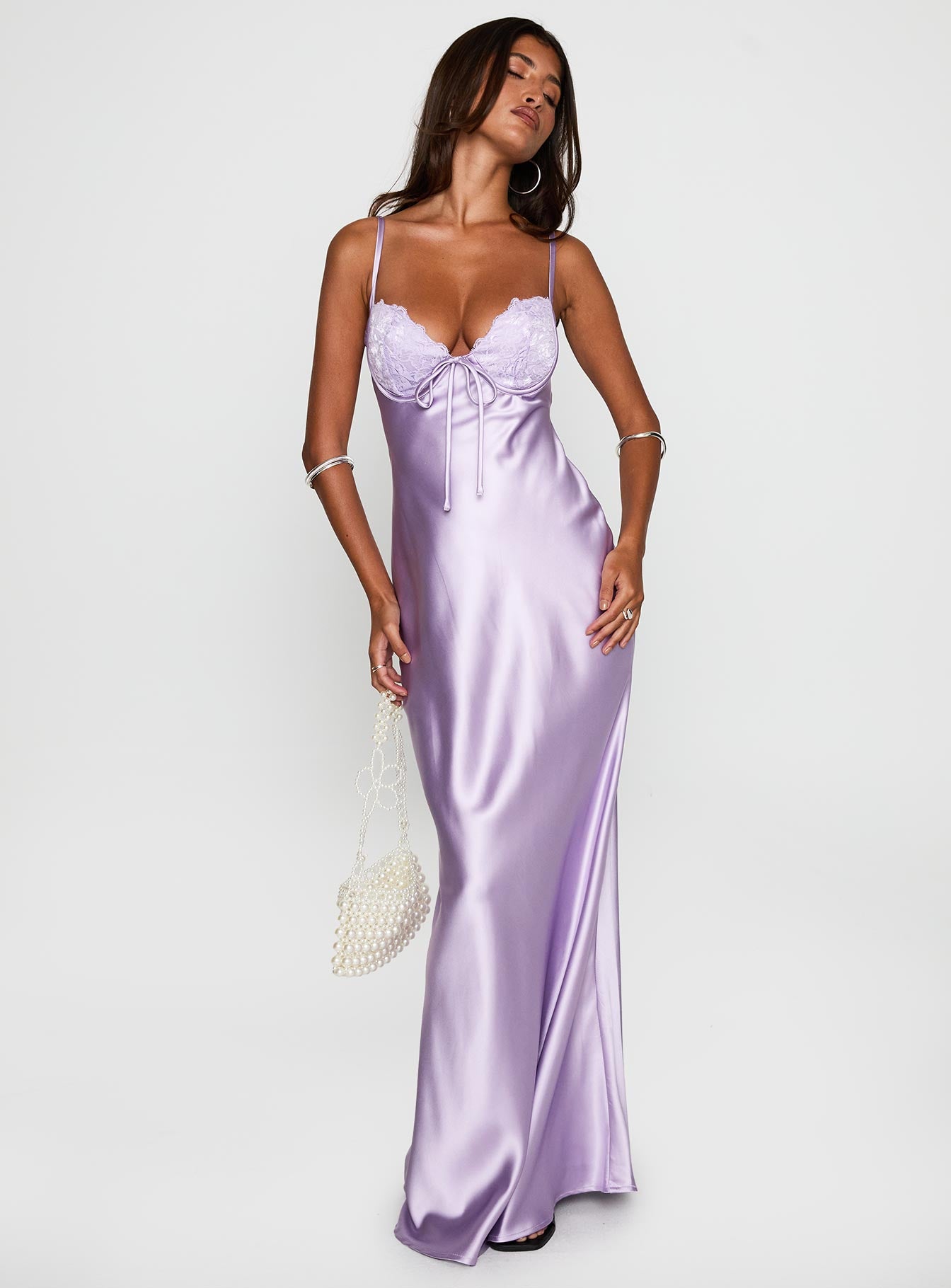 Fadyen Bias Cut Maxi Dress Lilac、mySite、solidvoid