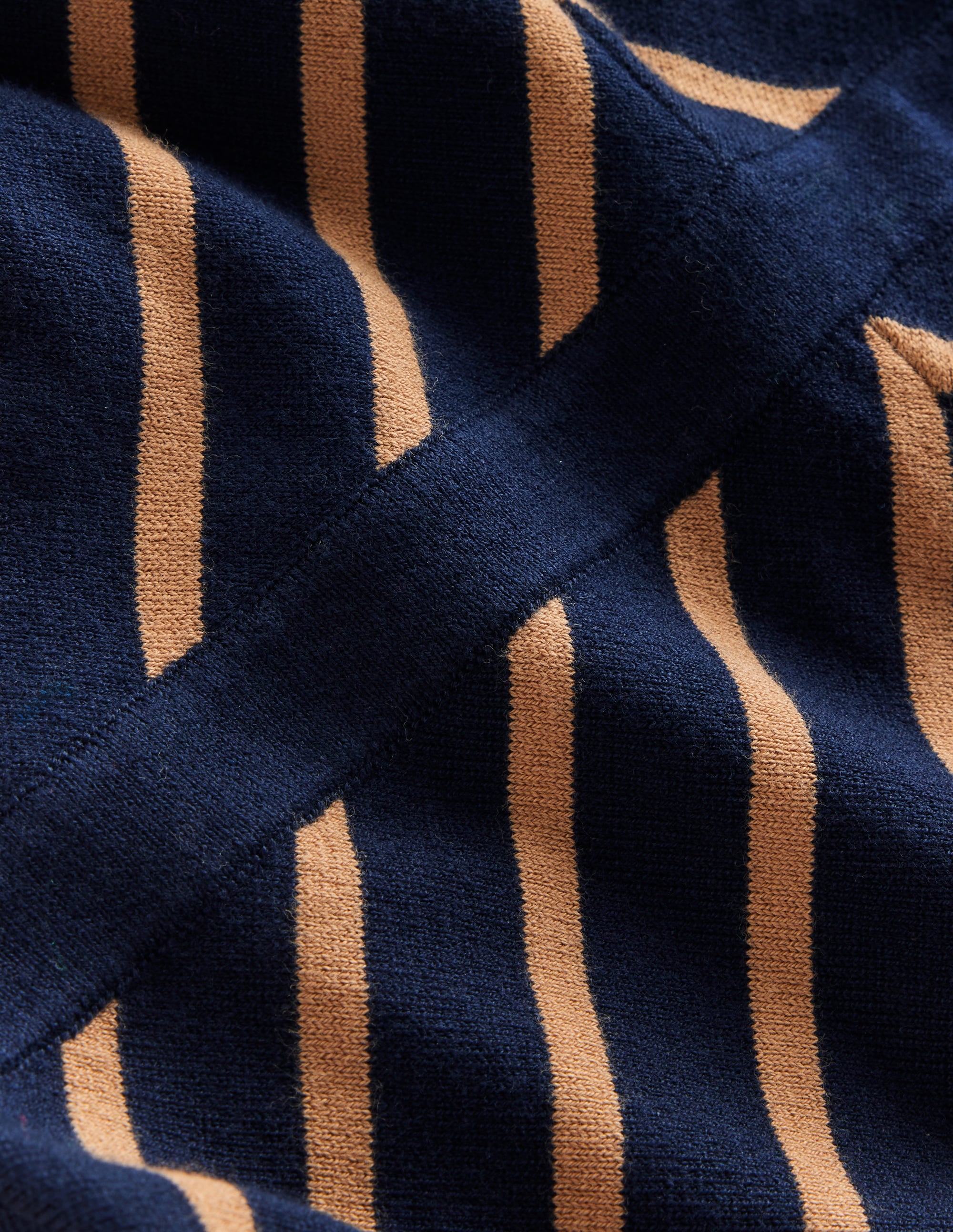  Maria Knitted Midi Dress-Navy, Camel Stripe、mySite、ashleygrahame