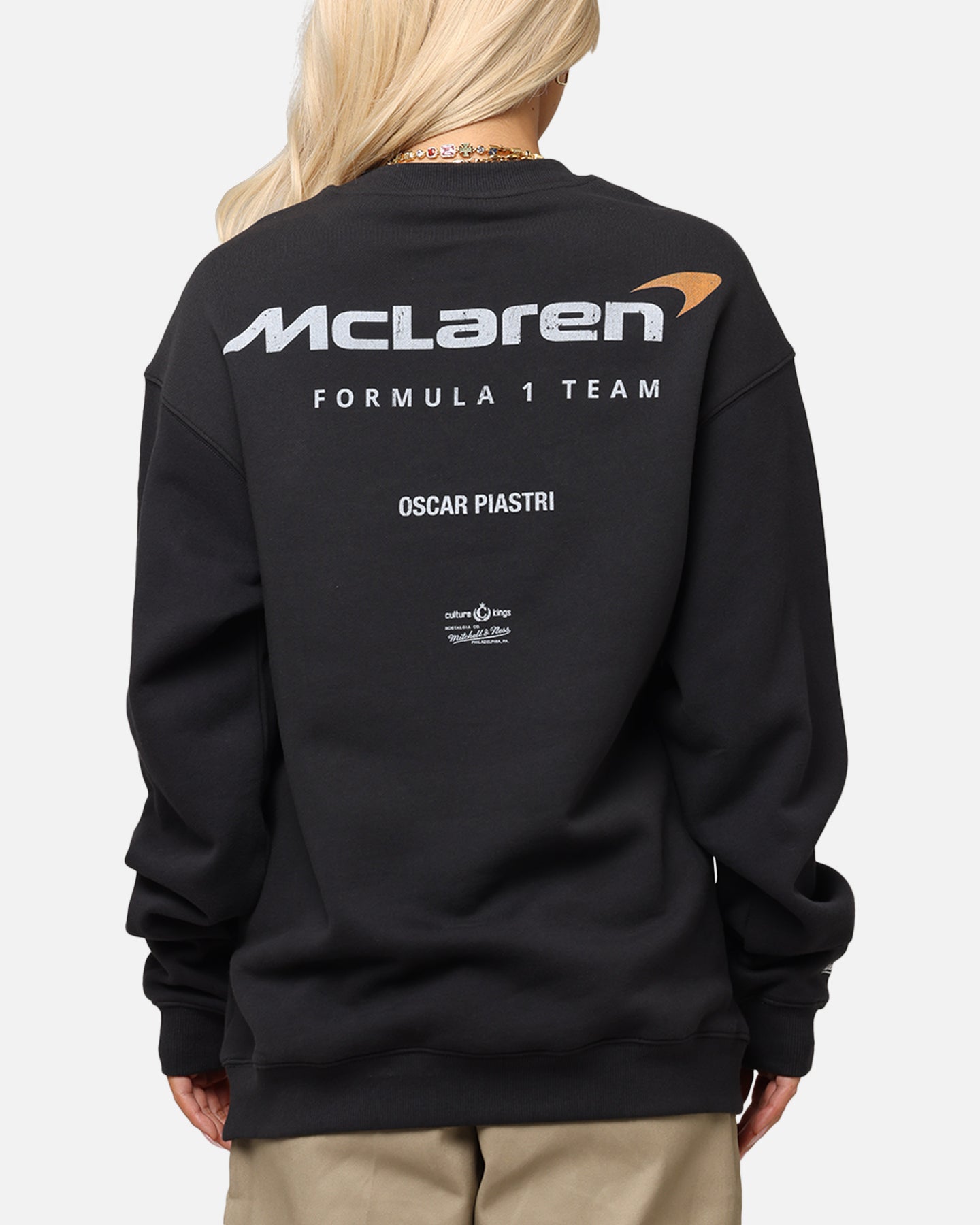 Mitchell & Ness X Mclaren Oscar Piastri Helmet Crewneck Faded Black、mySite、zt4zffjzw