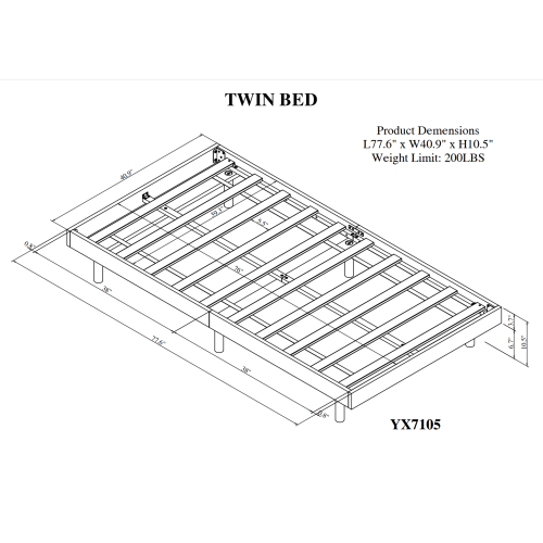 Modern Design Full Floating Platform Bed Frame for Walnut Color、、xpatfood