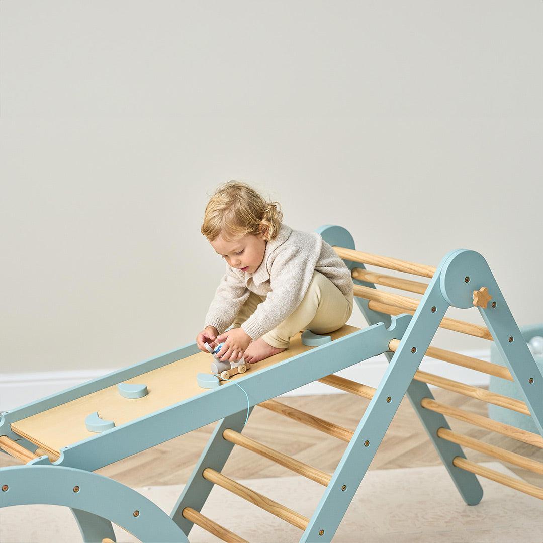  Tutti Bambini Scala Montessori 3 In 1 Pikler Climbing Frame With Climbing Wall - Ocean Stone、mySite、merchandisen