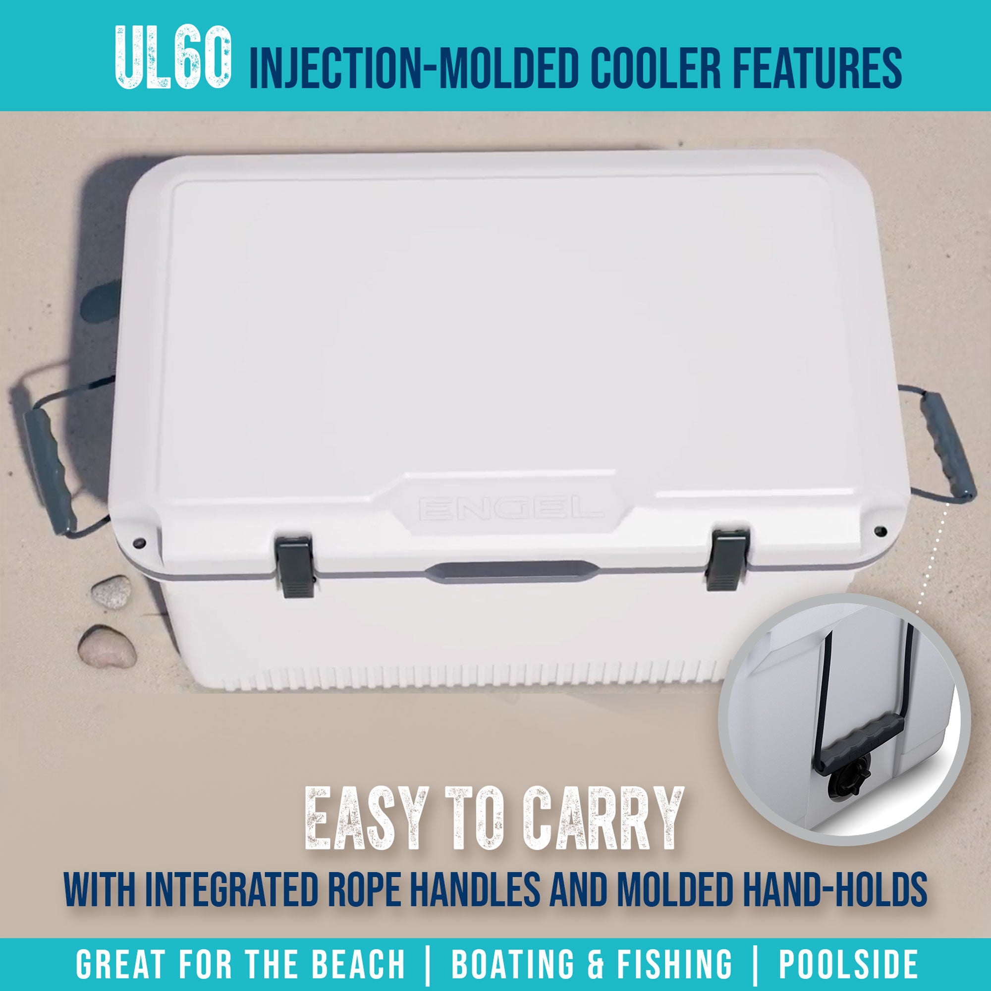 ENGEL 60QT UltraLite Injection-Molded Cooler With Wire Basket and Divider、mySite、noshort