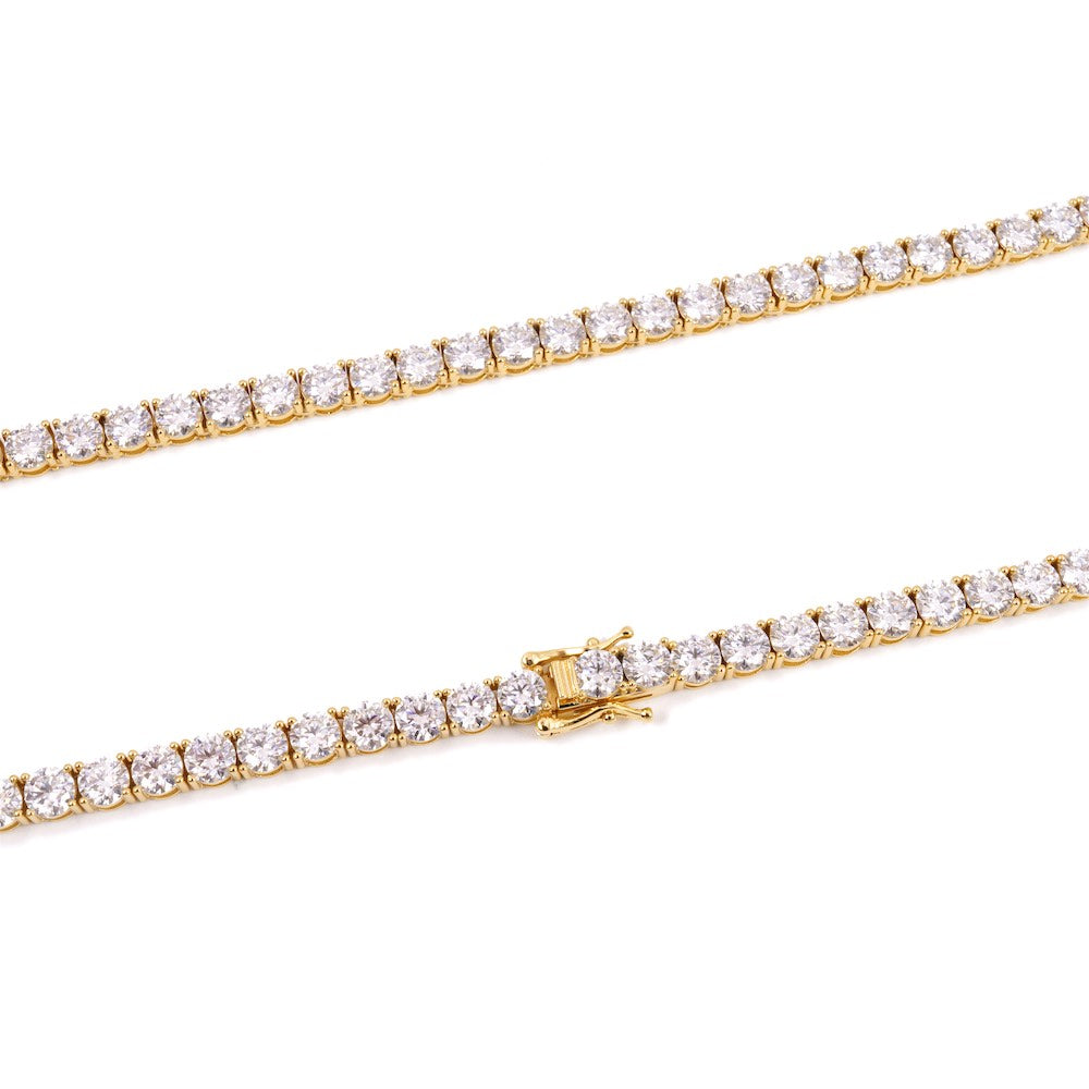5MM Diamond Tennis Chain 14K Solid Yellow Gold、mySite、hinf8tx79