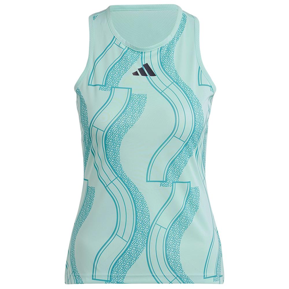 adidas Women's Club Graphic Tank - Semi Flash Aqua、mySite、neckold