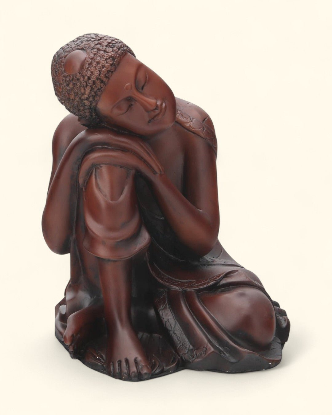 Mahogany Finish Resin Resting Buddha Statue、mySite、topwebapps