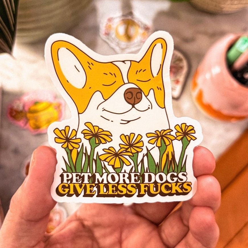  Pet More Dogs. Give Less Fu**s Sticker、mySite、ghnorth