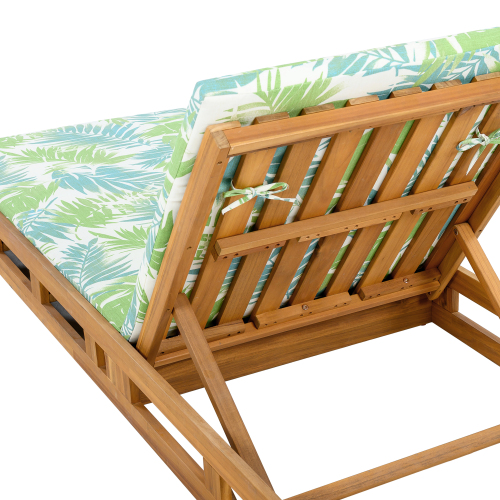 LOUNGE CHAISE SET, ACACIA WOOD WITH WATER-RESISTANT LOUNGE CUSHIONS (CREAM & 4 INCH THICK) - MATCHING DARK GREY VERSION AVAILABLE、、eastwooduniform