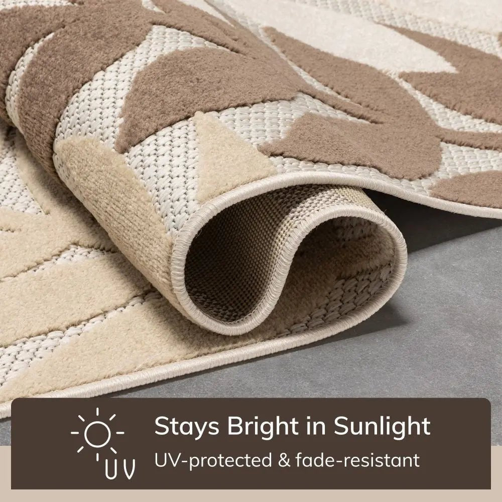 Mariah Modern Floral Indoor/Outdoor Ivory High-Low Rug、mySite、gigharbornorthrealestate