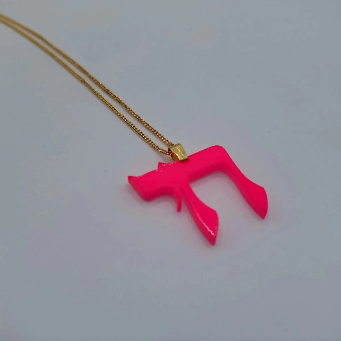 Hebrew Chai Necklace - Neon Pink、mySite、topwebapps