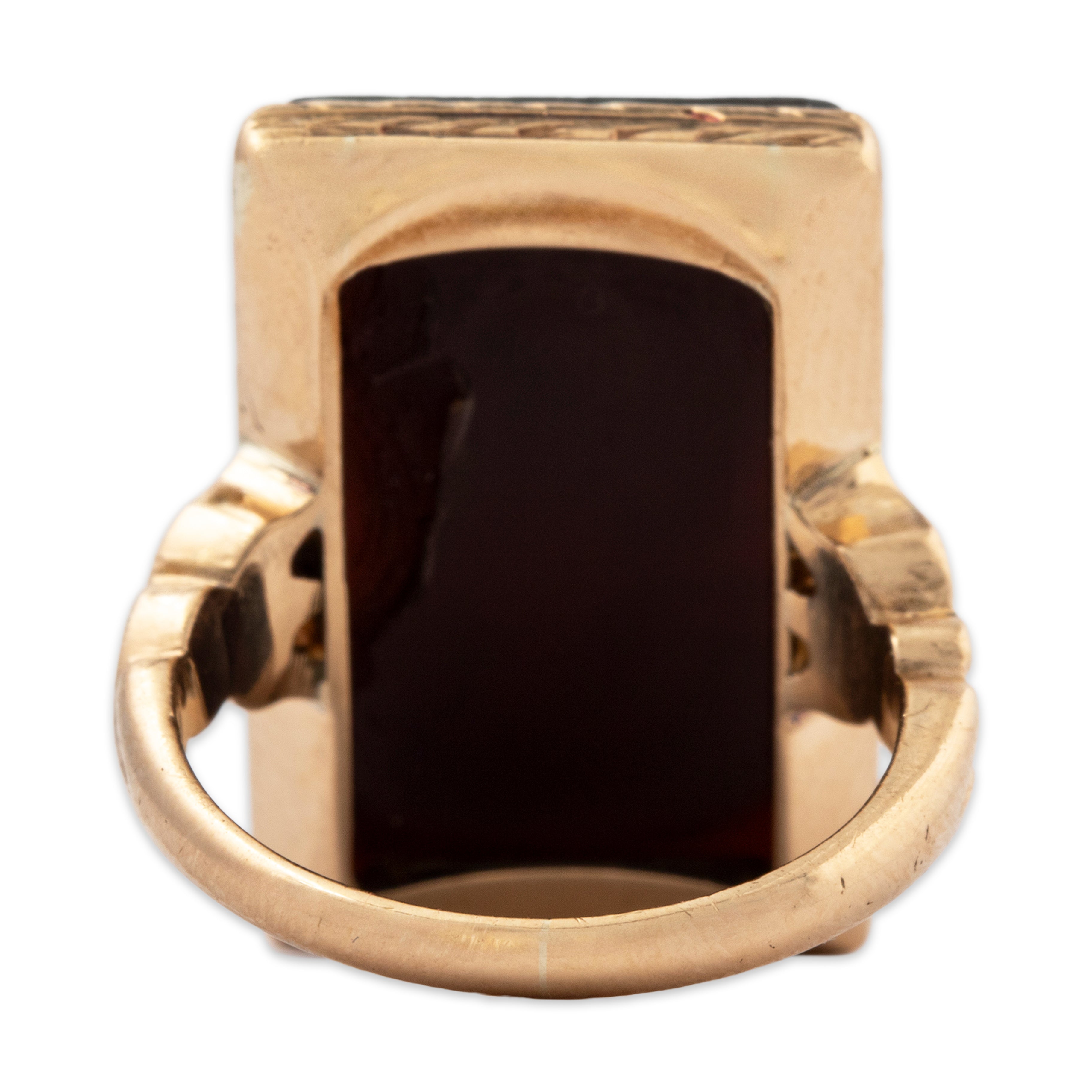 Antique 14k Yellow Gold 4.87ct Onyx Elegant Lady in Relief Signet Ring 3.50、mySite、hinf8tx79