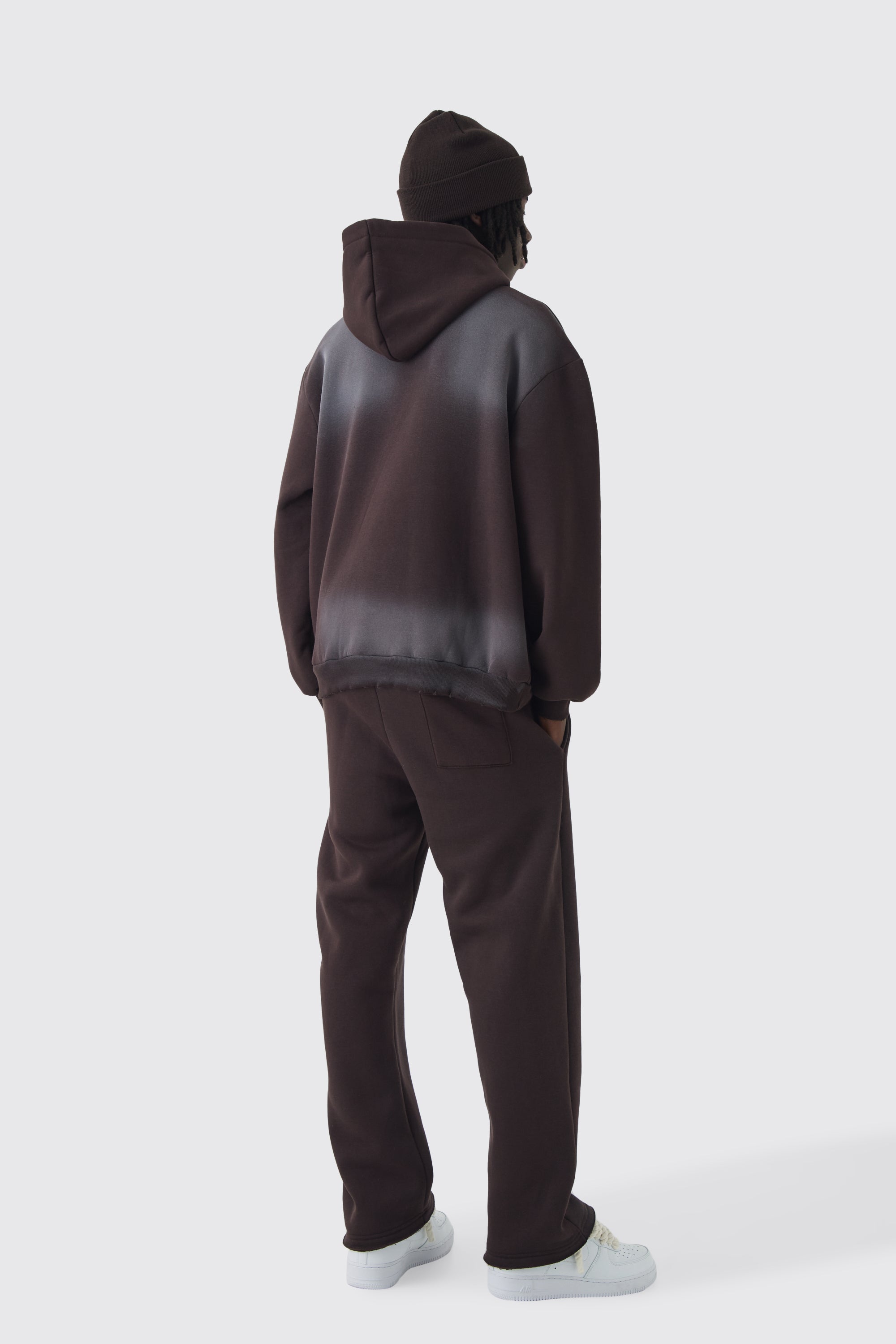  Boohooman Straight Distressed Brushback Joggers Chocolate、mySite、justintrudeaud