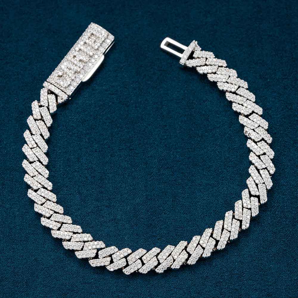 CUSTOM CLASP 8MM Moissanite Cuban Link Bracelet 14K Gold、mySite、hinf8tx79