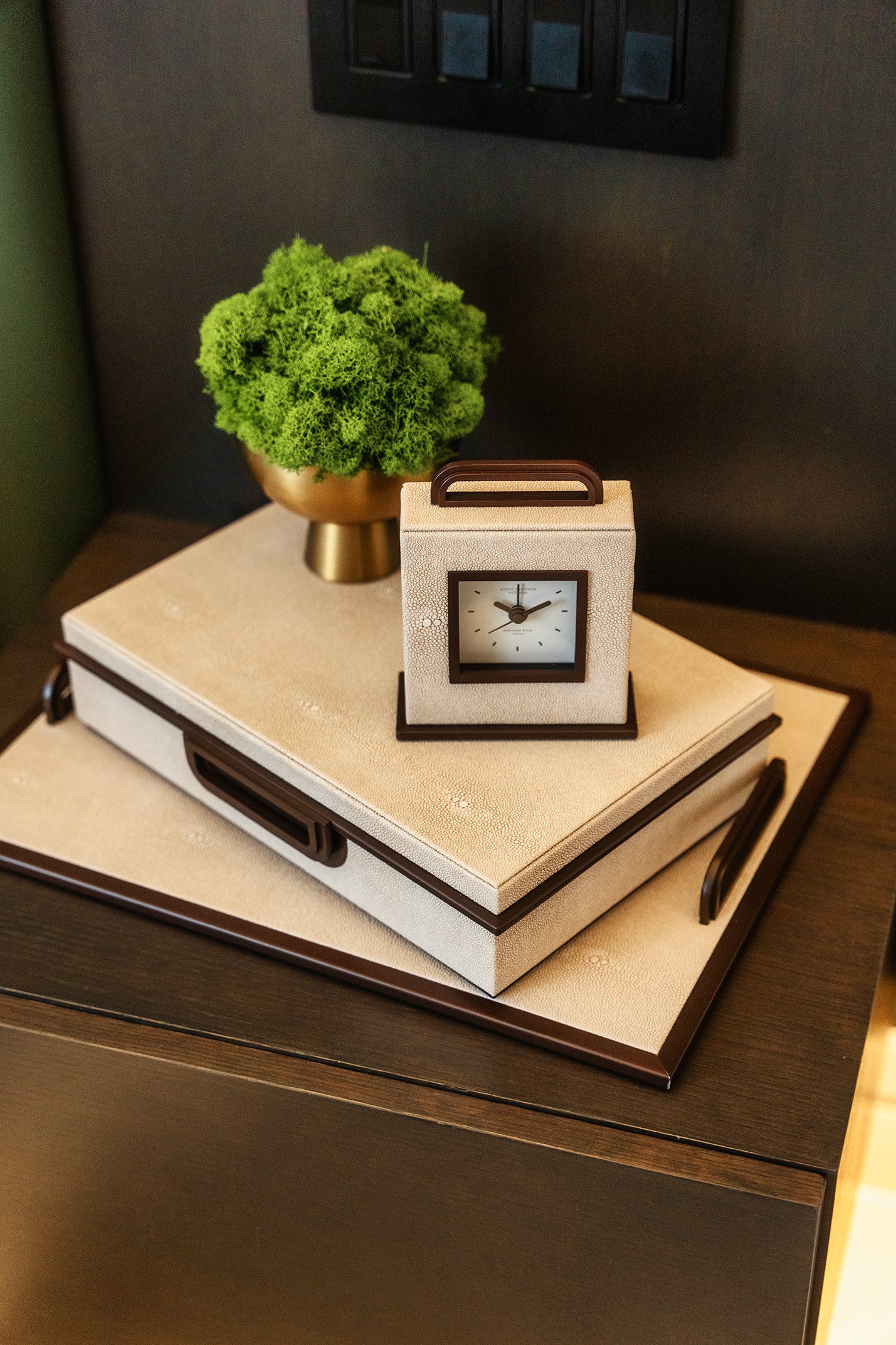  Addison Ross Ecru Faux Shagreen Carriage Clock、mySite、elrpsem3k