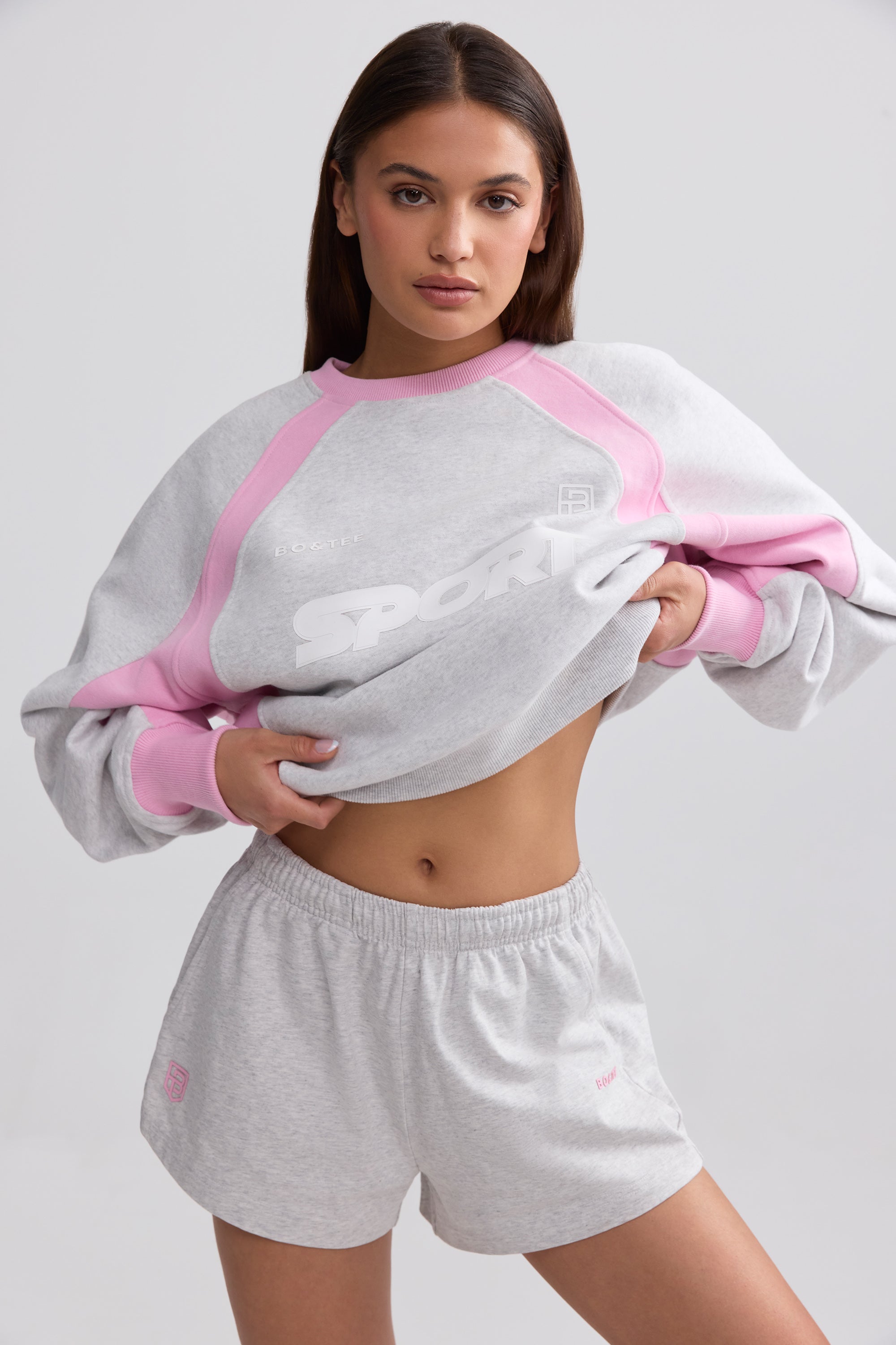 Elasticated Mini Shorts in Grey Marl、mySite、solidvoid