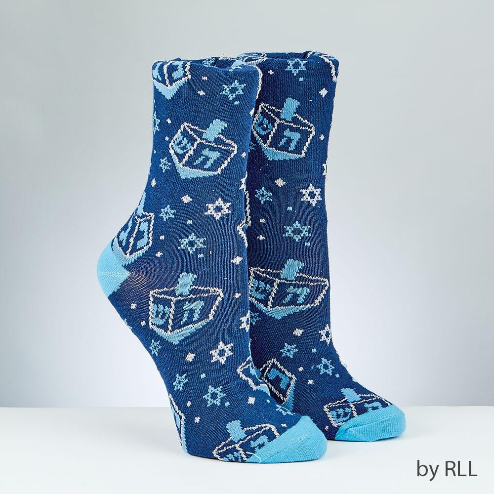Dreidel Design Crew Socks With Lurex, Adult、mySite、topwebapps