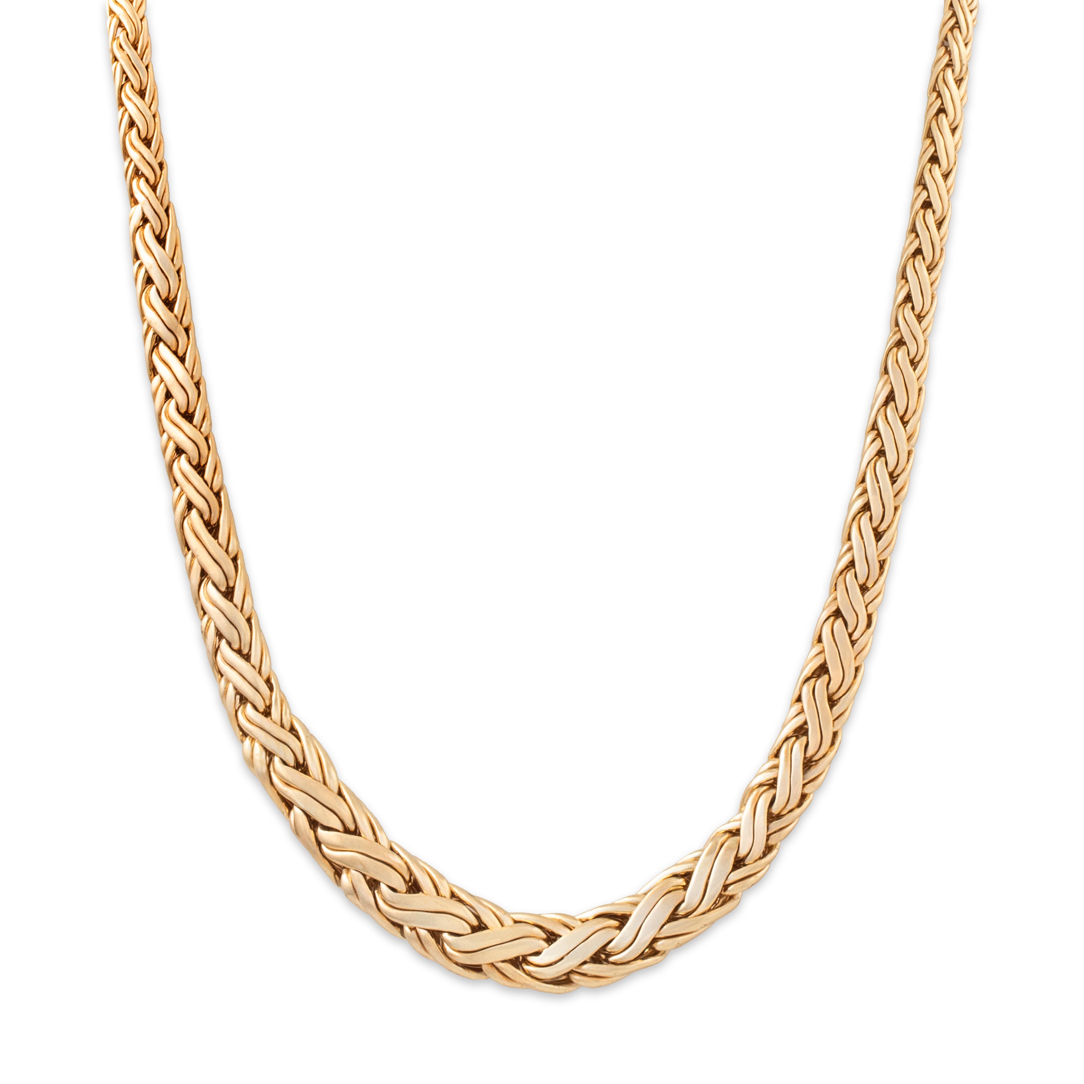 Vintage Tiffany & Co. 14k Yellow Gold Graduating Wheat Chain Necklace 16、mySite、hinf8tx79