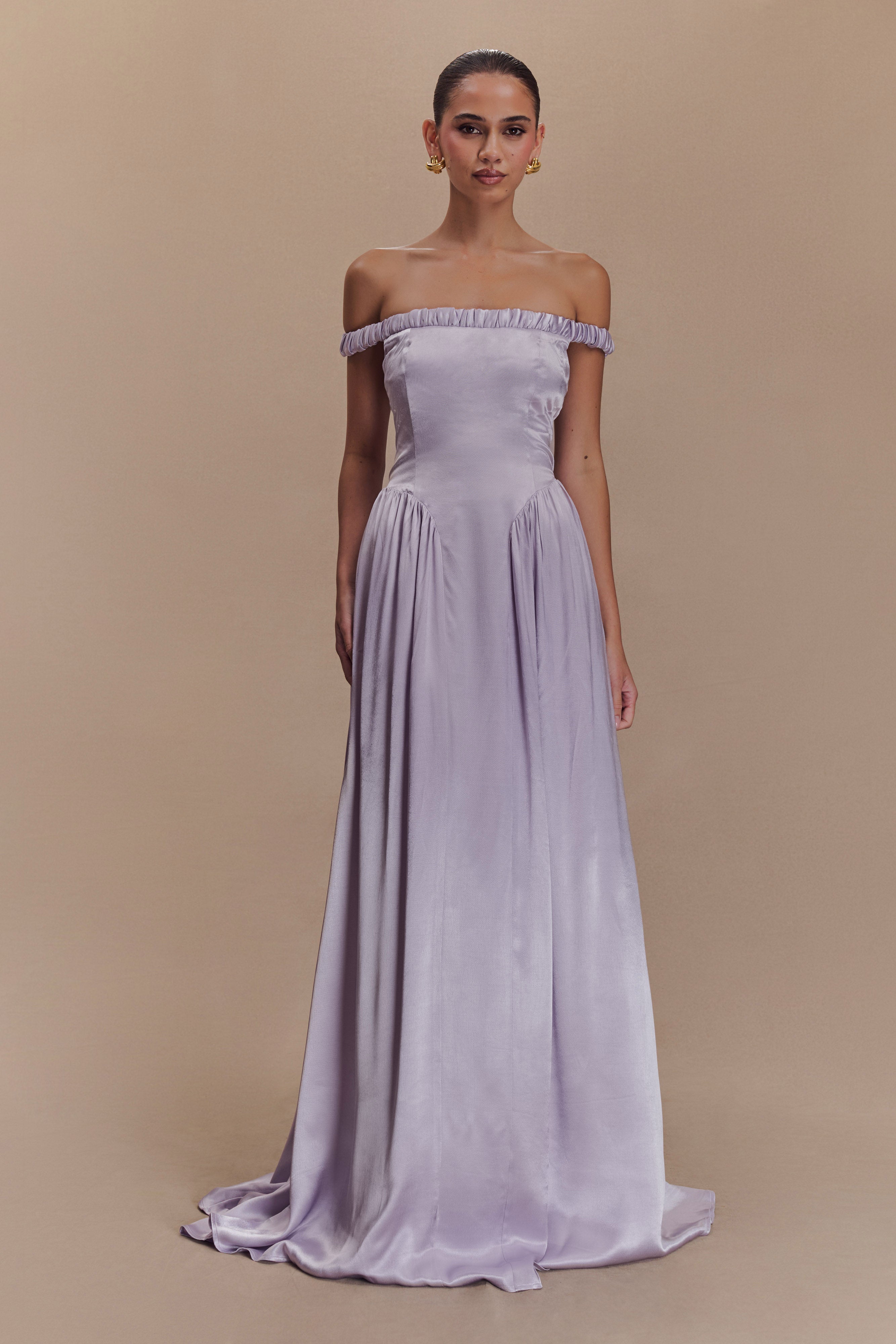 Coco Dropped Waist Maxi Dress - Lilac、mySite、solidvoid