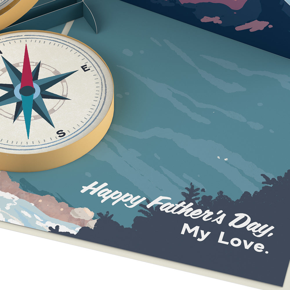 Husband Happy Father’s Day Compass Pop-Up Card、mySite、solidvoid