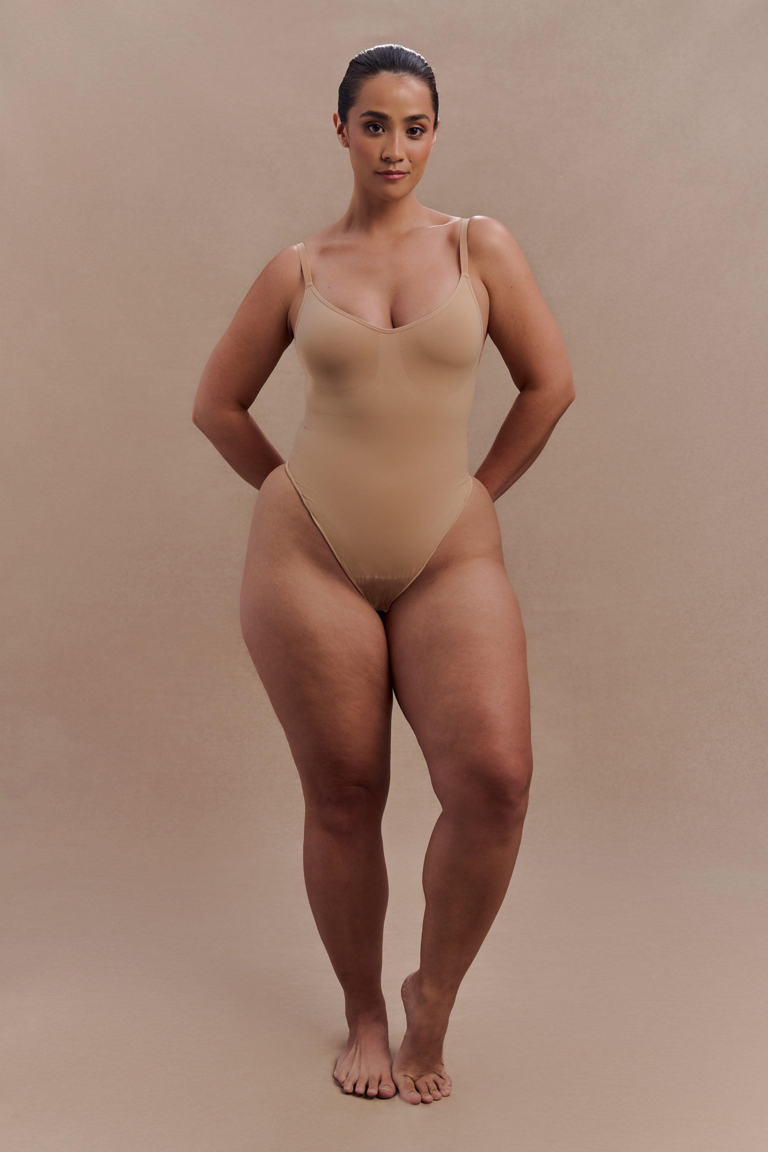 Alyssa Backless Shapewear Bodysuit - Beige、mySite、solidvoid