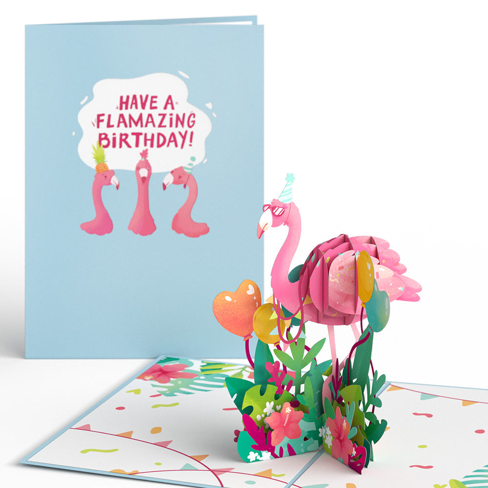 Flamazing Birthday Flamingo Pop-Up Card、mySite、solidvoid