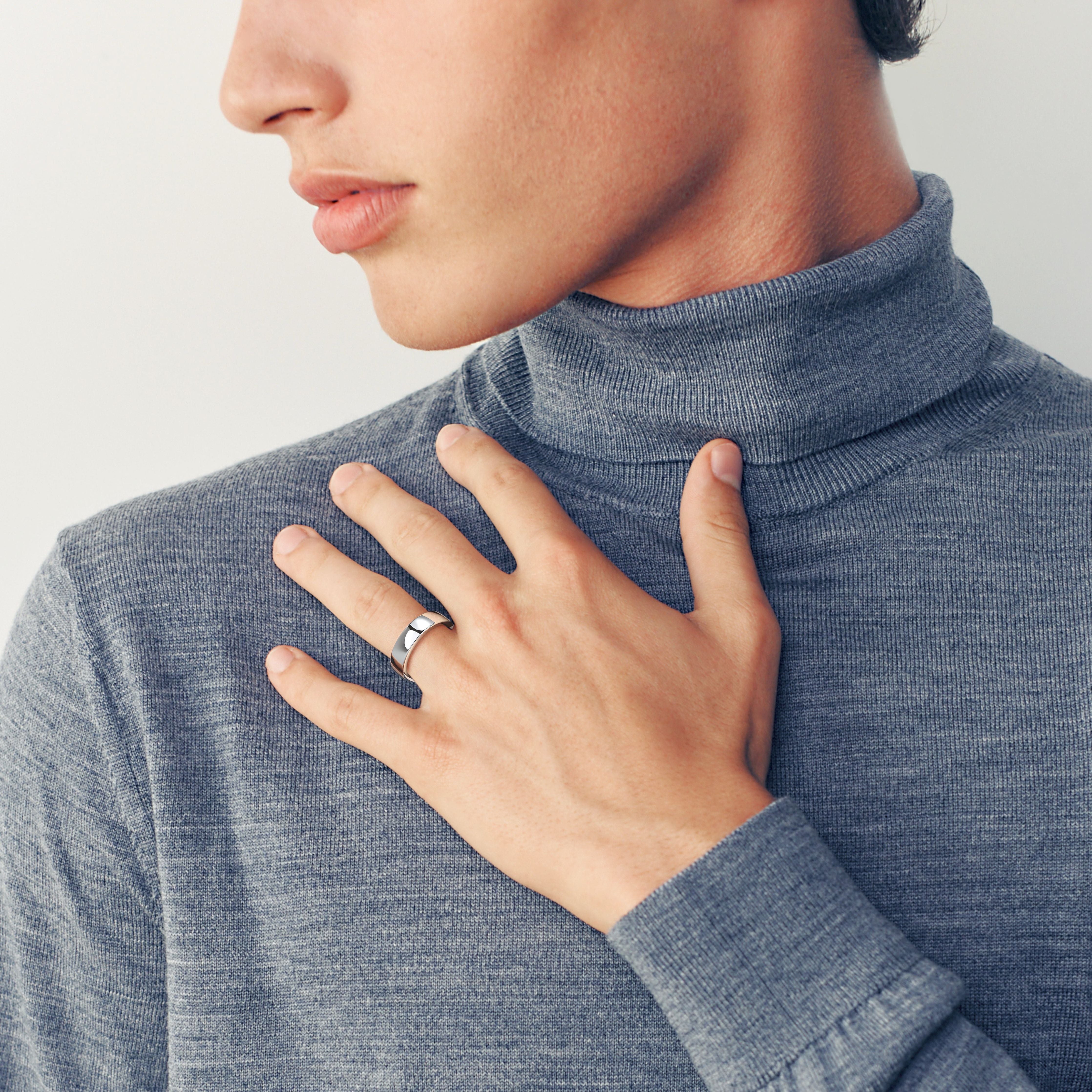 Travis Men's Wedding Band -Platinum、mySite、hinf8tx79