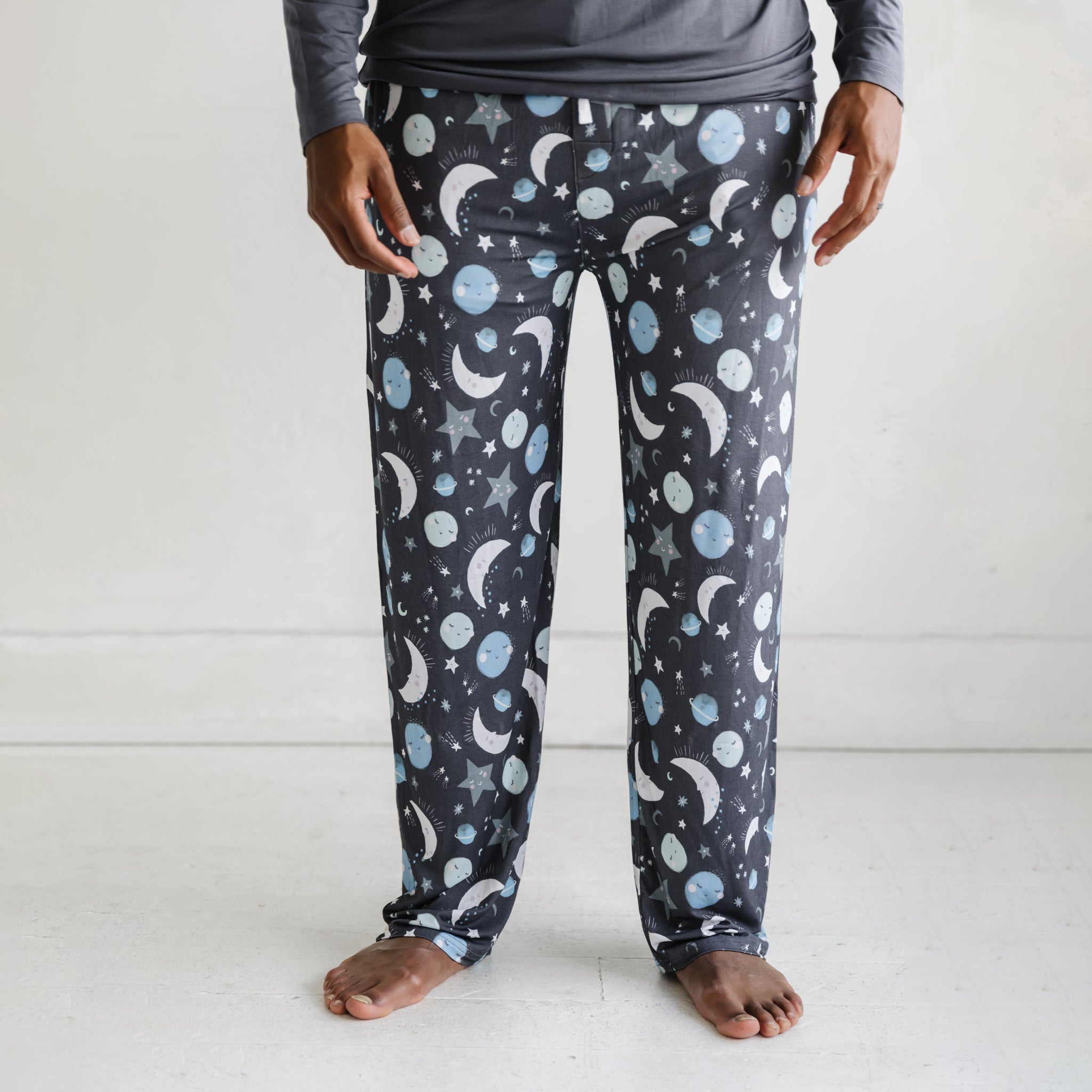 Blue To the Moon & Back Men's Pajama Pants、mySite、g9winljtr