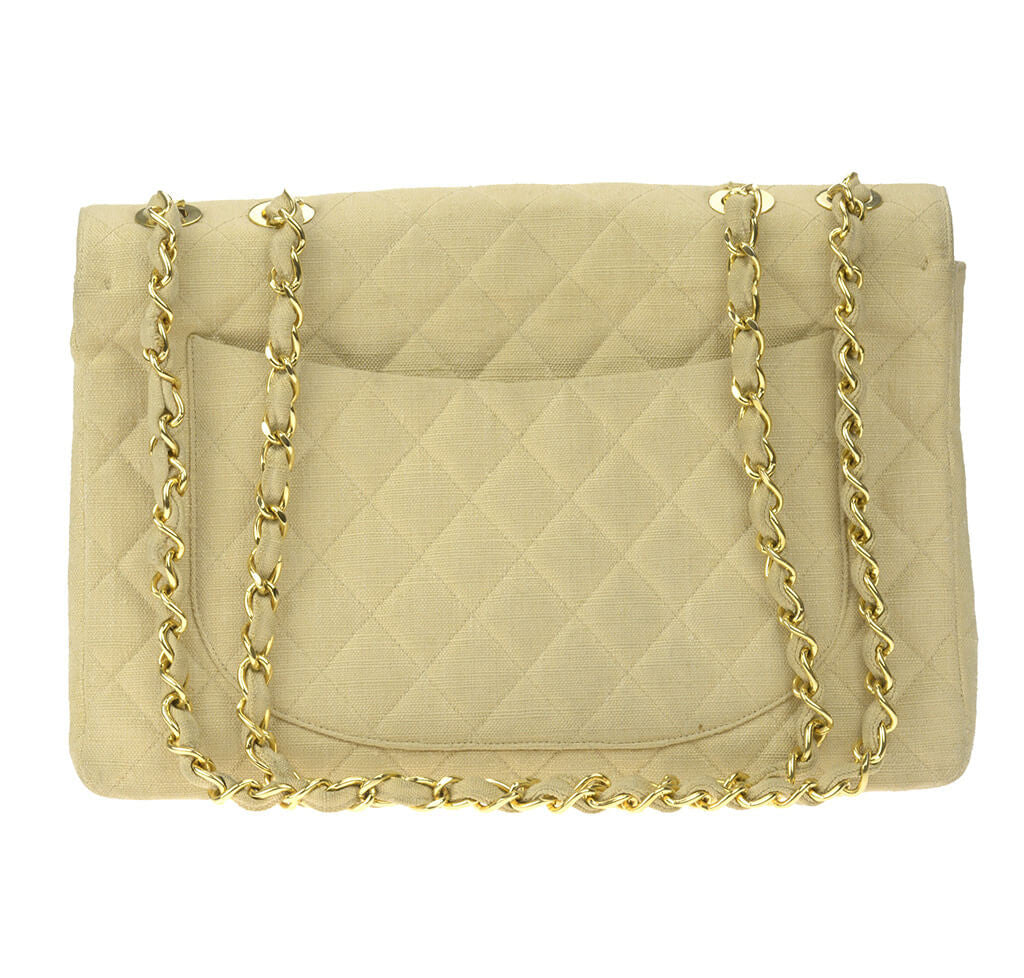 Chanel Maxi Flap Bag Beige Linen、mySite、garminoutage.com