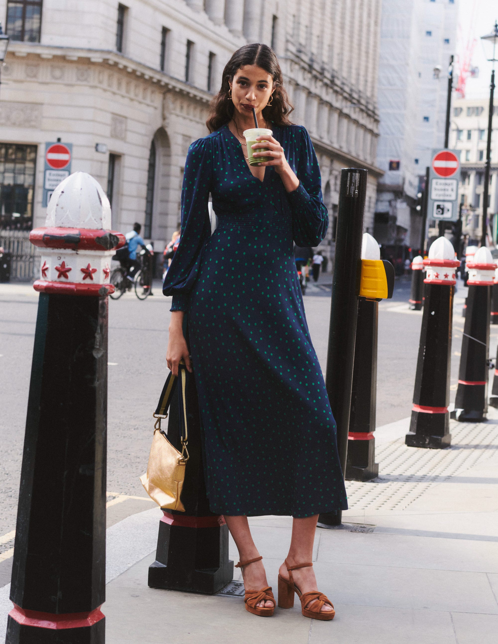  Ivy Smocked Midi Dress-Navy, Sparse Spot、mySite、ashleygrahame