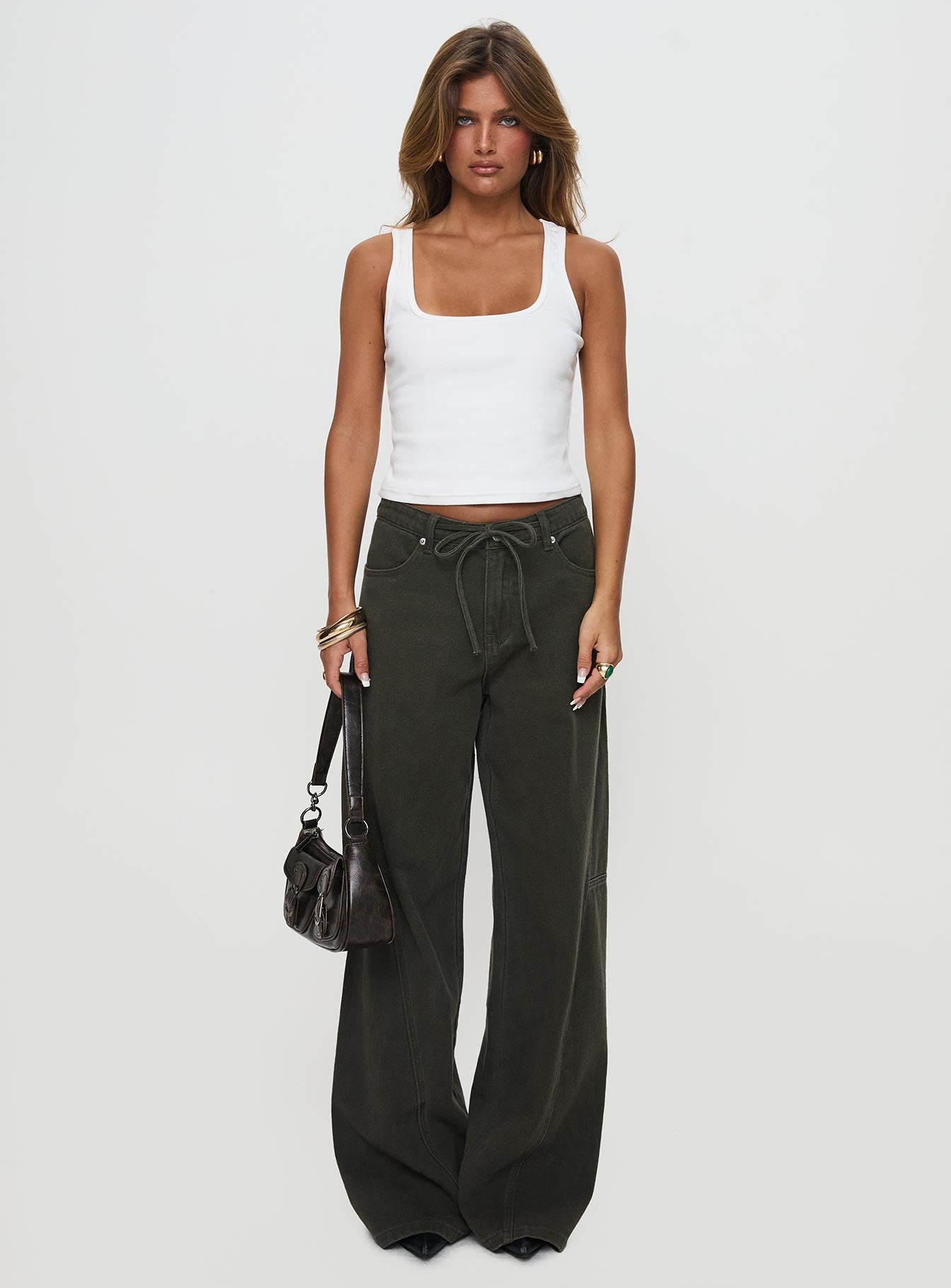 Bruiser Tie Waist Jeans Green Petite、mySite、solidvoid