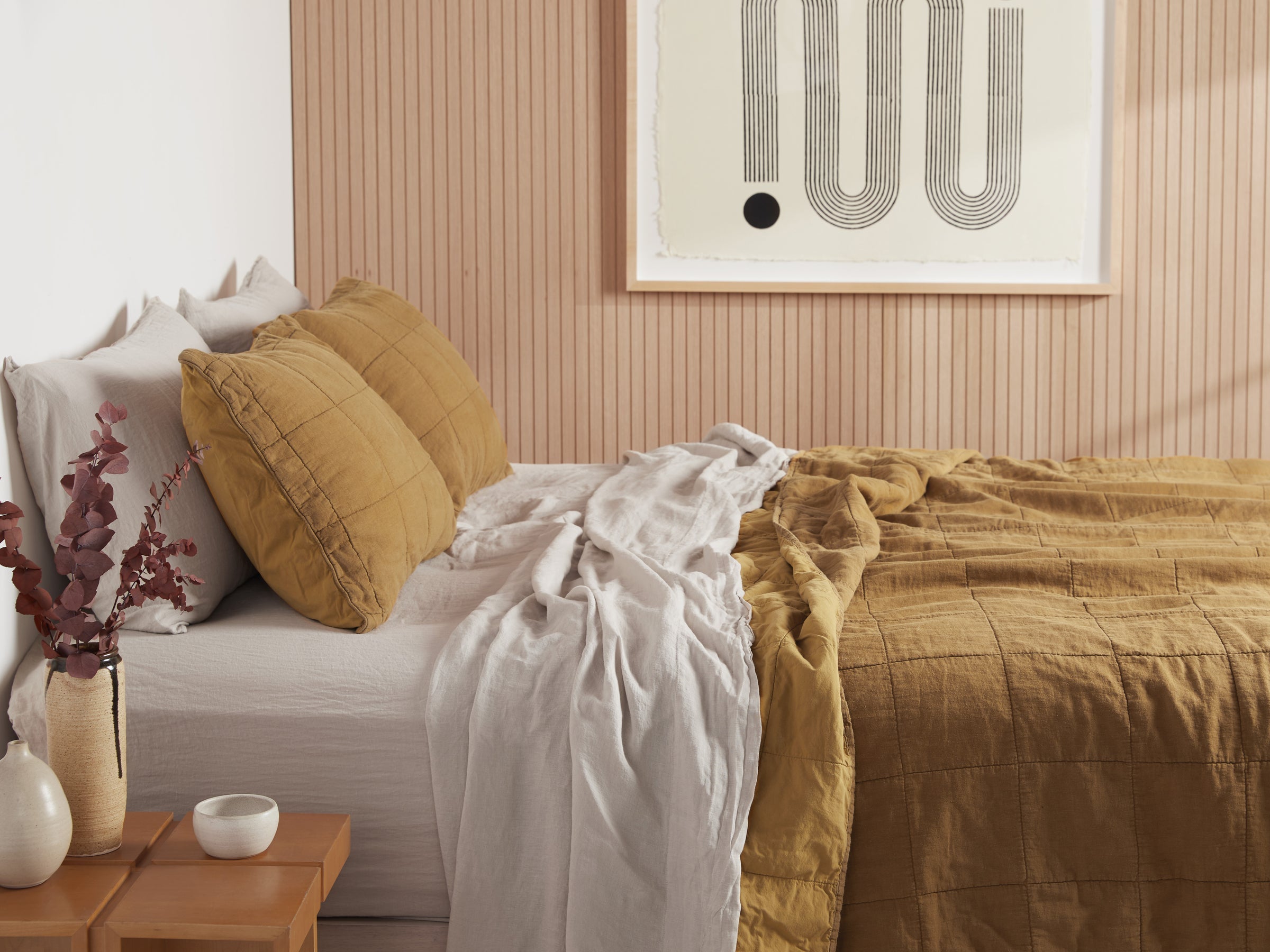  Linen Box Quilt Fabric Swatch (Ochre)、mySite、sugarbowlscore