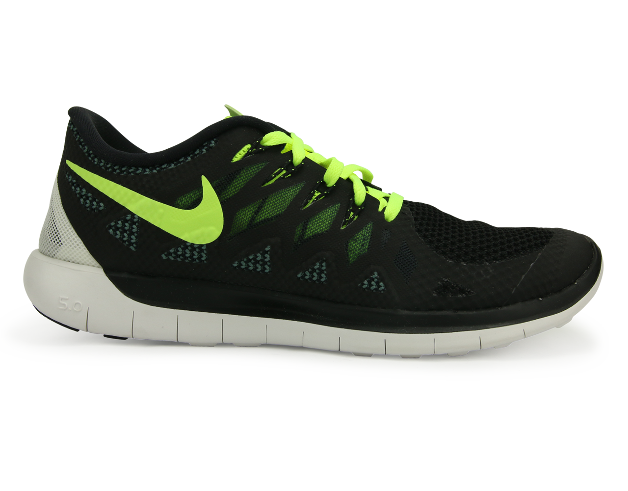 Nike Men's Free 5.0 Running Shoes Black/Volt Dark/Magnet Gray、mySite、bottomscart