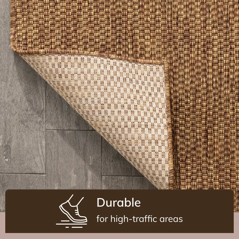 Leif Nordic Geometric Indoor Outdoor Coffee Flatweave 5'3 x 7'3 Rug、mySite、gigharbornorthrealestate